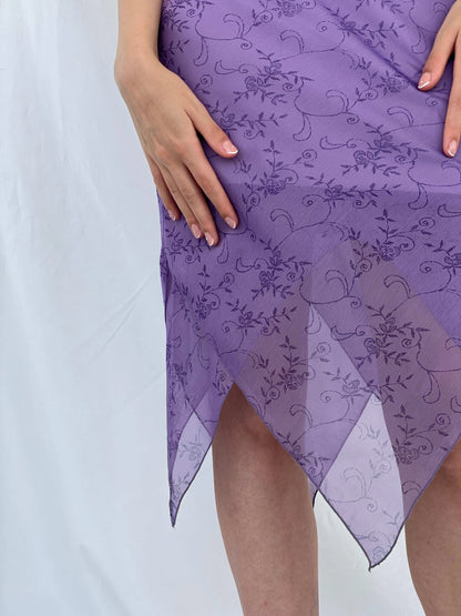 Vintage 90s Byer Too! Lilac Floral Midi Dress - S/M - Balagan Vintage Midi Dress 00s, 90s, midi dress, Mira, Wedding Guest