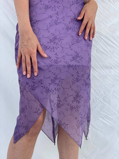 Vintage 90s Byer Too! Lilac Floral Midi Dress - S/M - Balagan Vintage Midi Dress 00s, 90s, midi dress, Mira, Wedding Guest