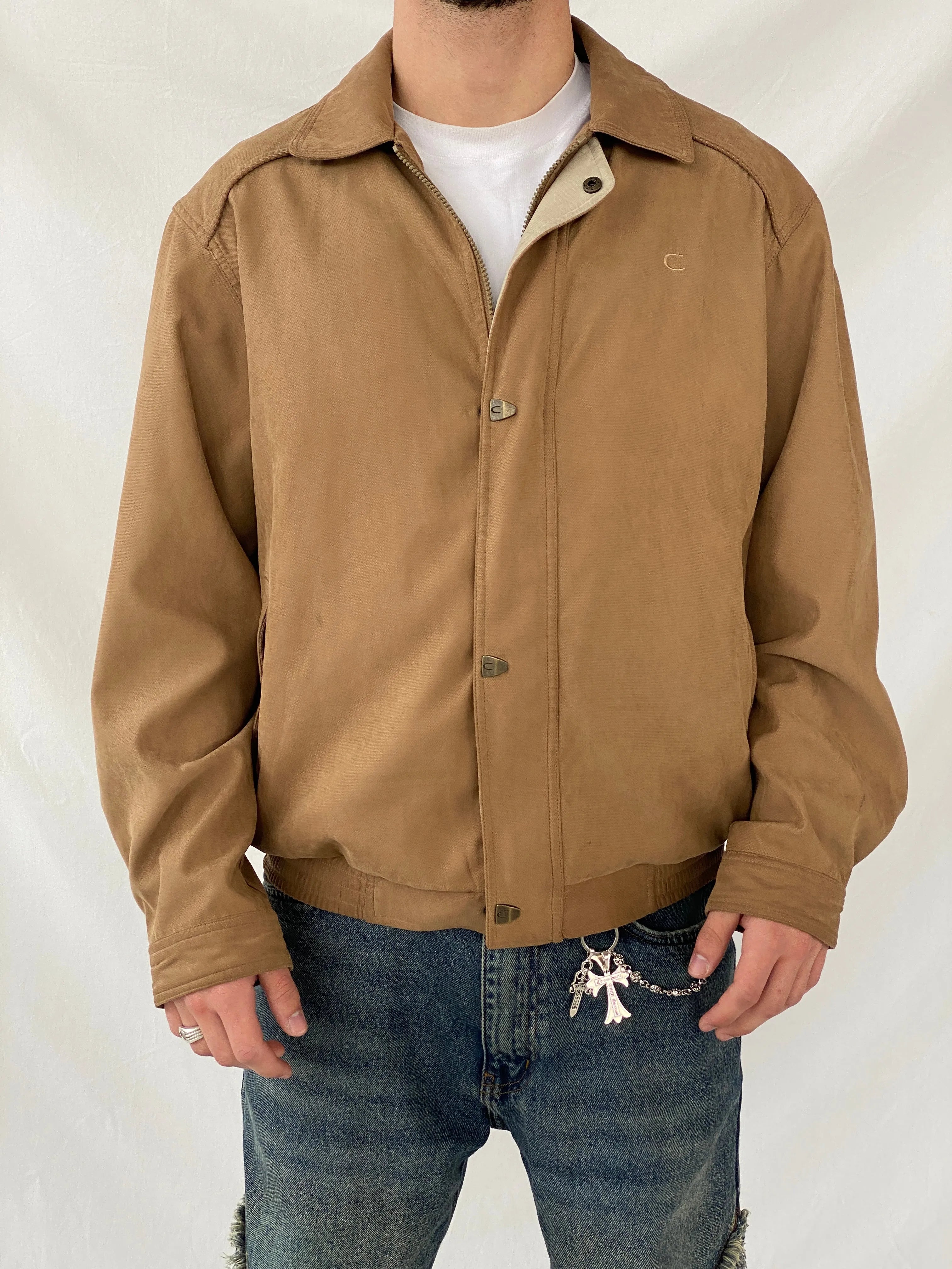 Vintage 90s Carabou Brown Work Wear Aviator Bomber Jacket - M - Balagan Vintage Jacket consignment, Hamza, heavy jacket, jacket, men, mens jackets