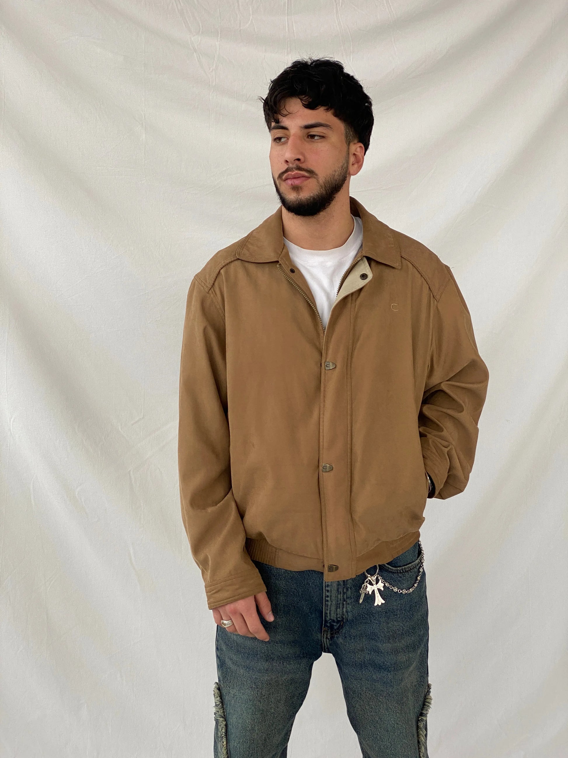 Vintage 90s Carabou Brown Work Wear Aviator Bomber Jacket - M - Balagan Vintage Jacket consignment, Hamza, heavy jacket, jacket, men, mens jackets