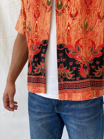 Vintage 90s CITY STREETS Men’s Short Sleeve Hawaiian Print Shirt - L - Balagan Vintage Half Sleeve Shirt 90s, half sleeve shirt, Hawaiian shirt, mens shirt, NEW IN, printed shirt, Ramez, silk