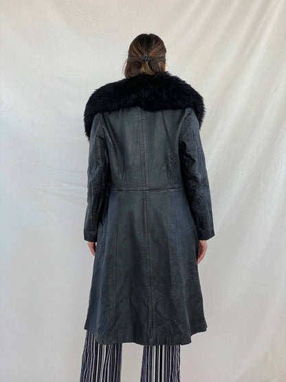 Vintage 90s Genuine Leather Coat - Balagan Vintage Leather Coat 80s, 90s, black leather, Coats&Jackets, Deals, genuine leather, genuine leather coat, Juana, Women's Coats, Women's Leather Jackets