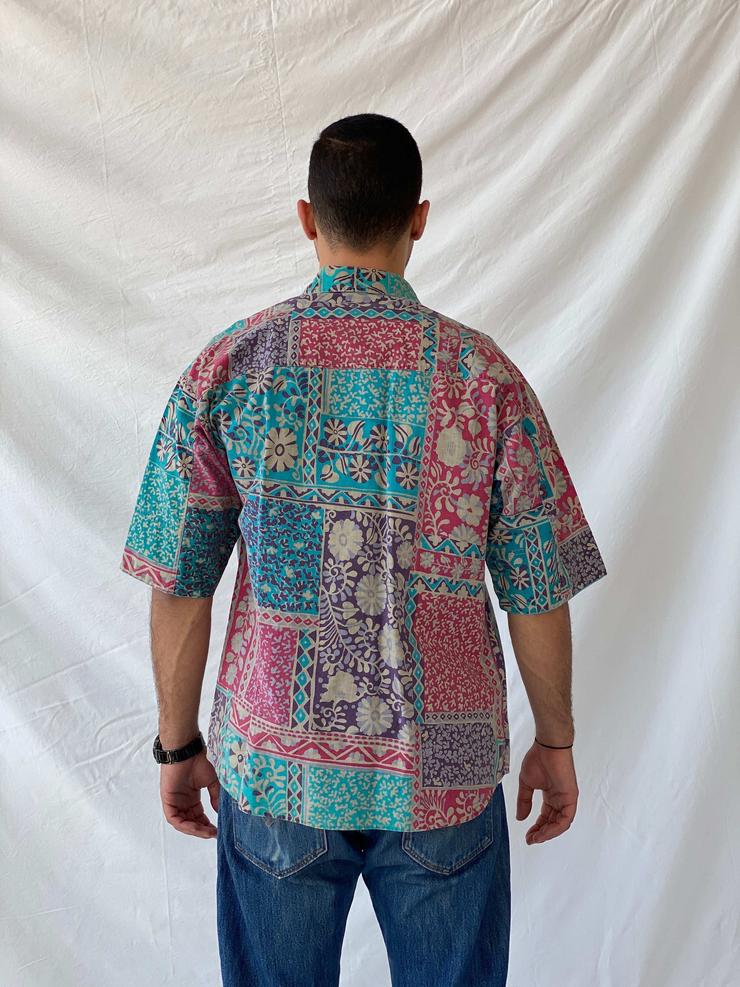 Vintage 90s Gitano Button-Up Men‘s Printed Shirt - M - Balagan Vintage Half Sleeve Shirt 90s, half sleeve shirt, Hawaiian shirt, mens shirt, printed shirt, Ramez, summer