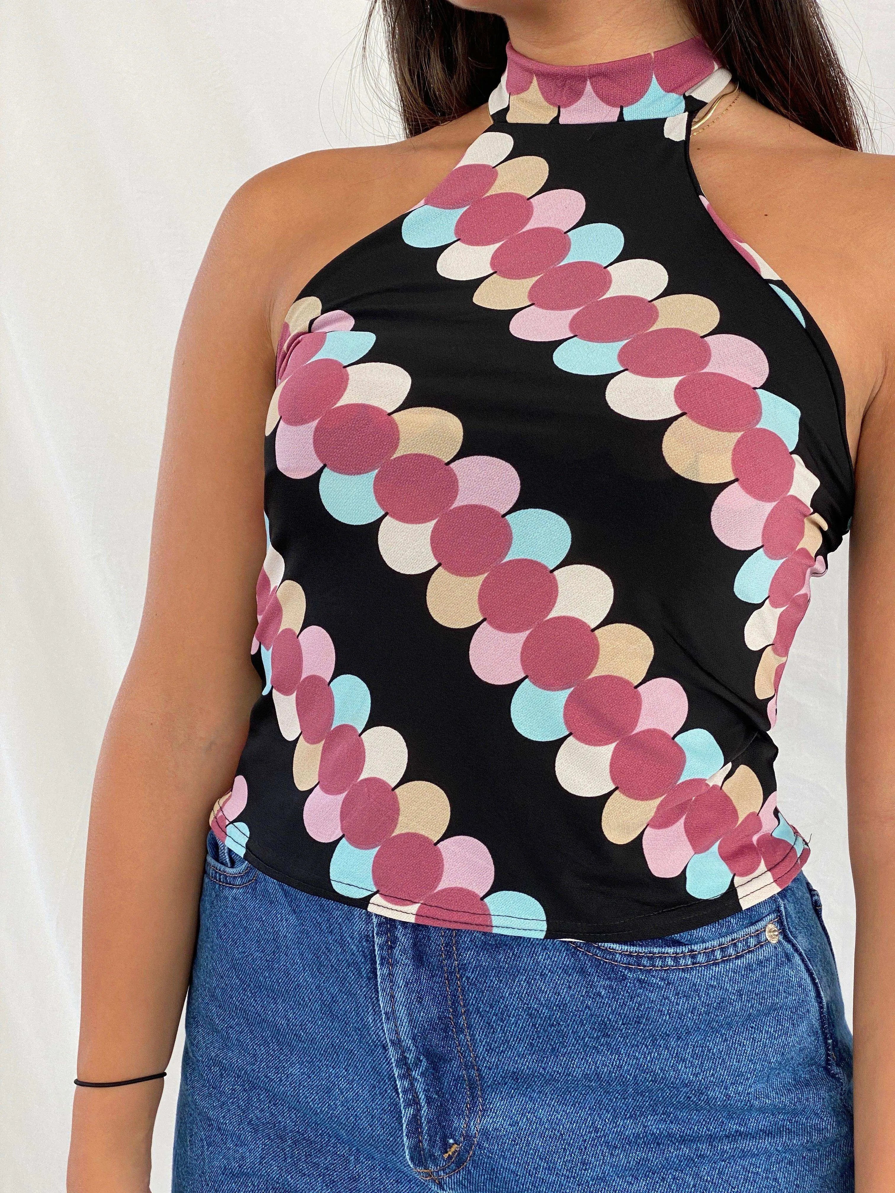 Vintage 90s Groovy EVITA Halter Top - Balagan Vintage Halter Top 00s, Deals, groovy, halter top, Rama