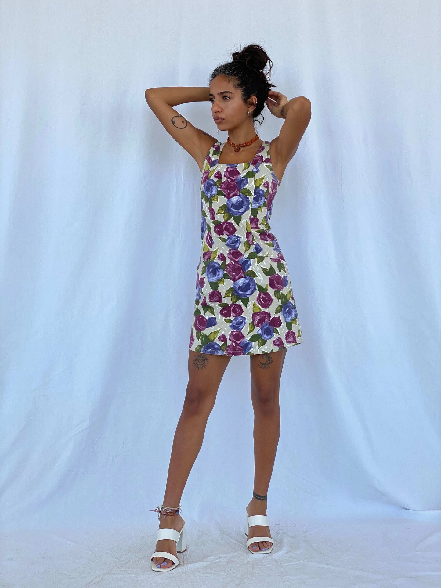 Vintage 90s Hennes Collection Floral Mini Dress - Size XS - Balagan Vintage Mini Dress 00s, Mini Dress, Tojan
