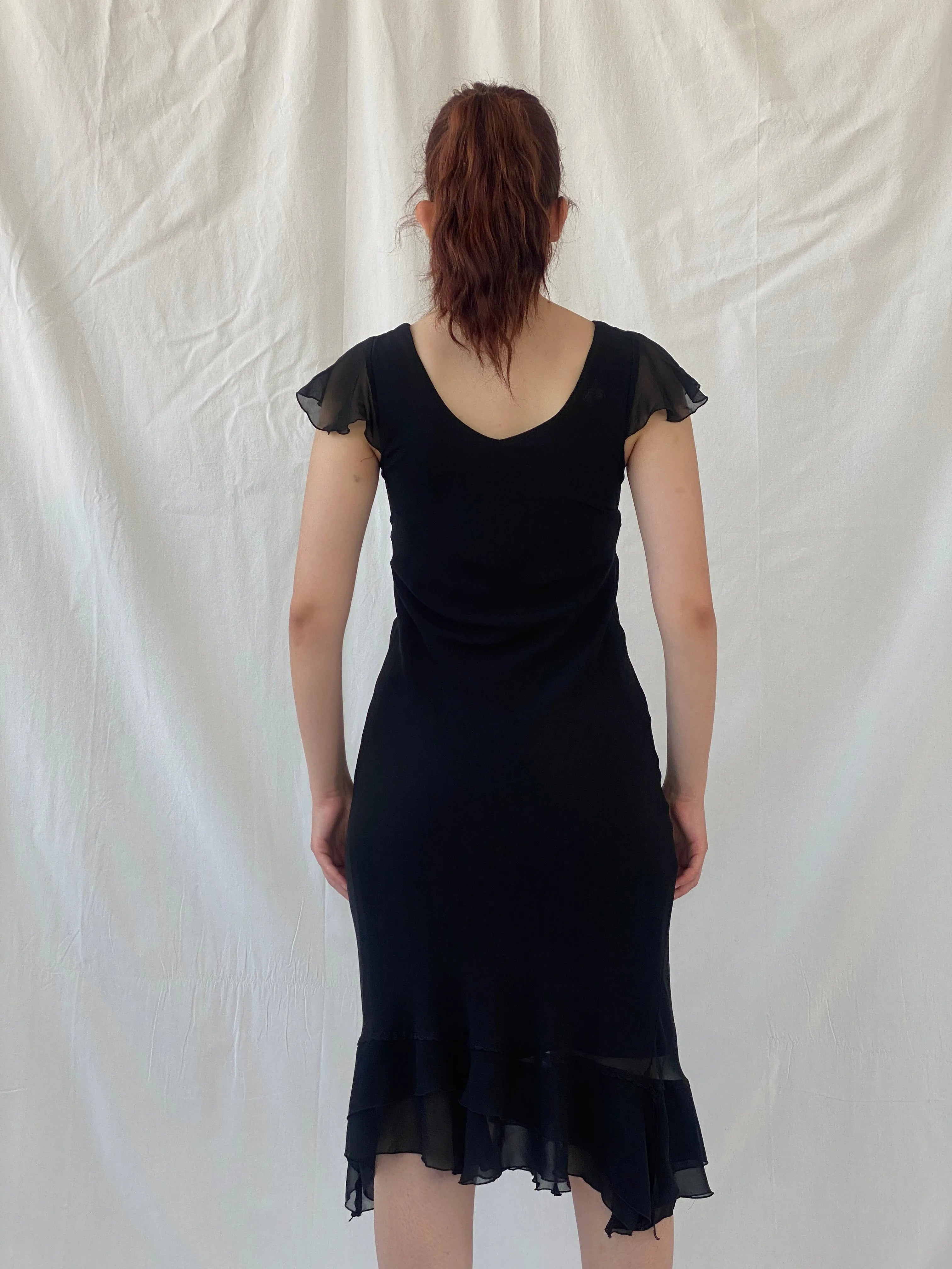 Vintage 90s Invait Romantic Black Sleeveless Midi Dress - S - Balagan Vintage Midi Dress 90s, Ayah, black dress, dress, midi dress, vintage dress, Wedding Guest