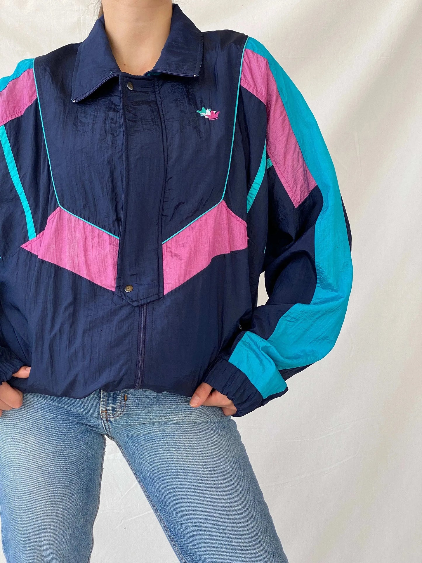 Vintage 90s Jesus Goldero Windbreaker Jacket - M - Balagan Vintage Windbreaker Jacket 00s, Coats&Jackets, Mira, vintage, vintage windbreaker, windbreaker, windbreaker jacket, women, Women's Windbreaker Jackets