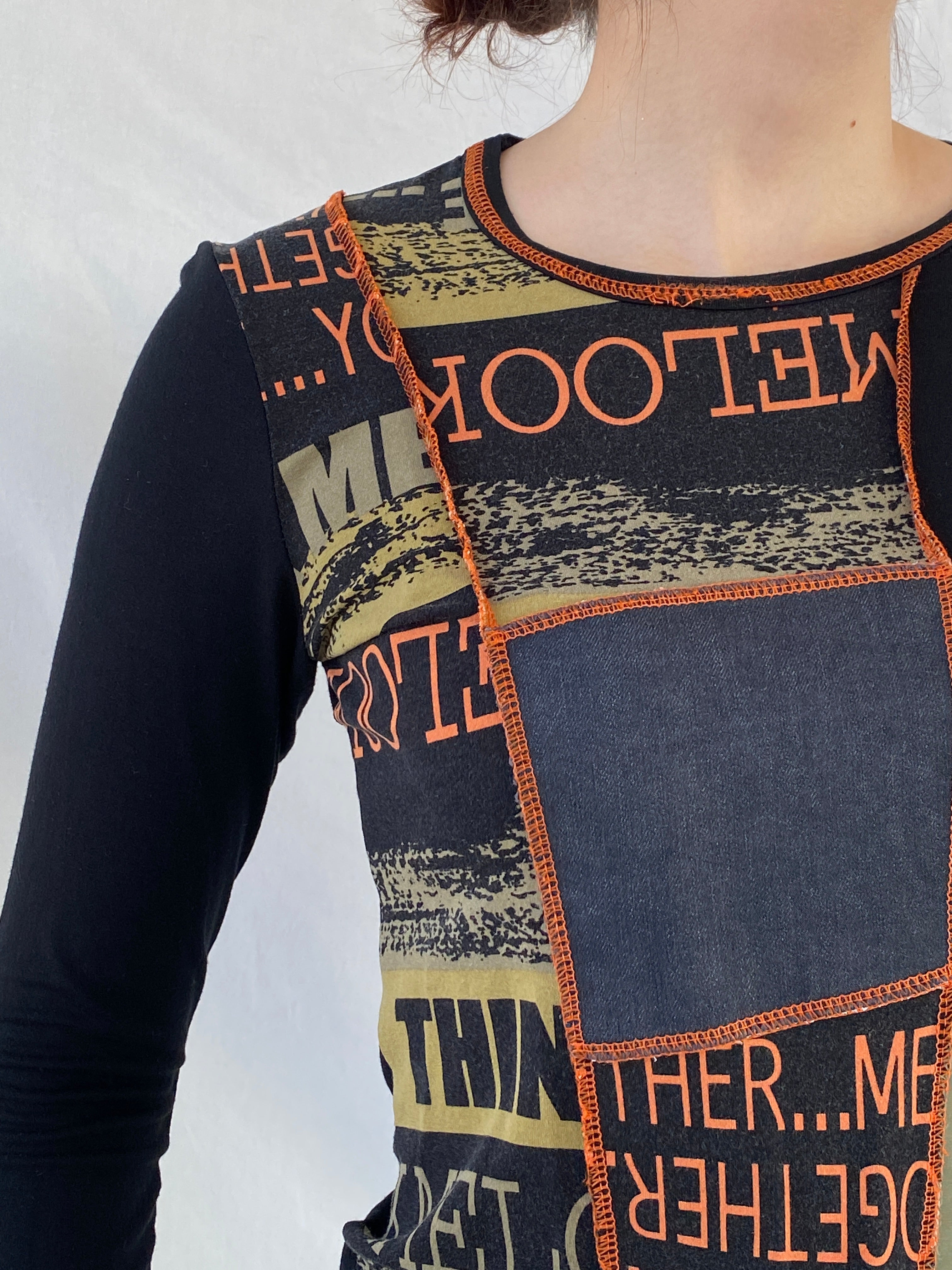 Vintage 90s La Mode Est A Vous Paris Women’s Long Sleeve Graphic Black Top - M - Balagan Vintage Full Sleeve Top 90s, Ayah, graphic, graphic top, NEW IN, winter, women top