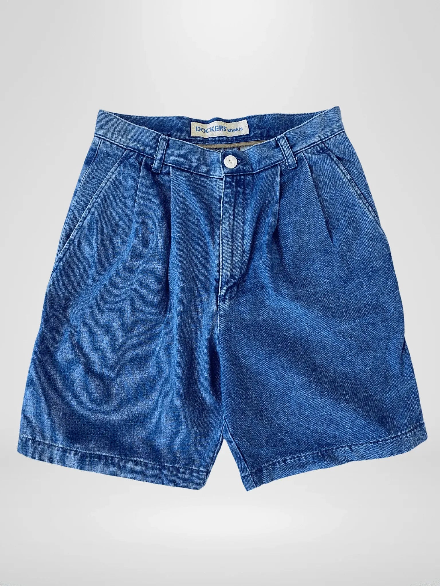 Vintage 90s Men’s Dockers Blue Denim Shorts - 30 - Balagan Vintage Shorts 90s, denim, jeans, shorts