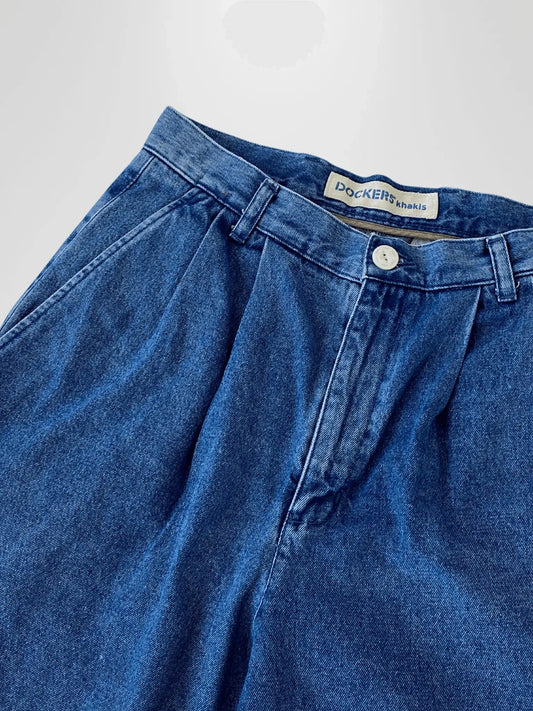 Vintage 90s Men’s Dockers Blue Denim Shorts - 30 - Balagan Vintage Shorts 90s, denim, jeans, shorts