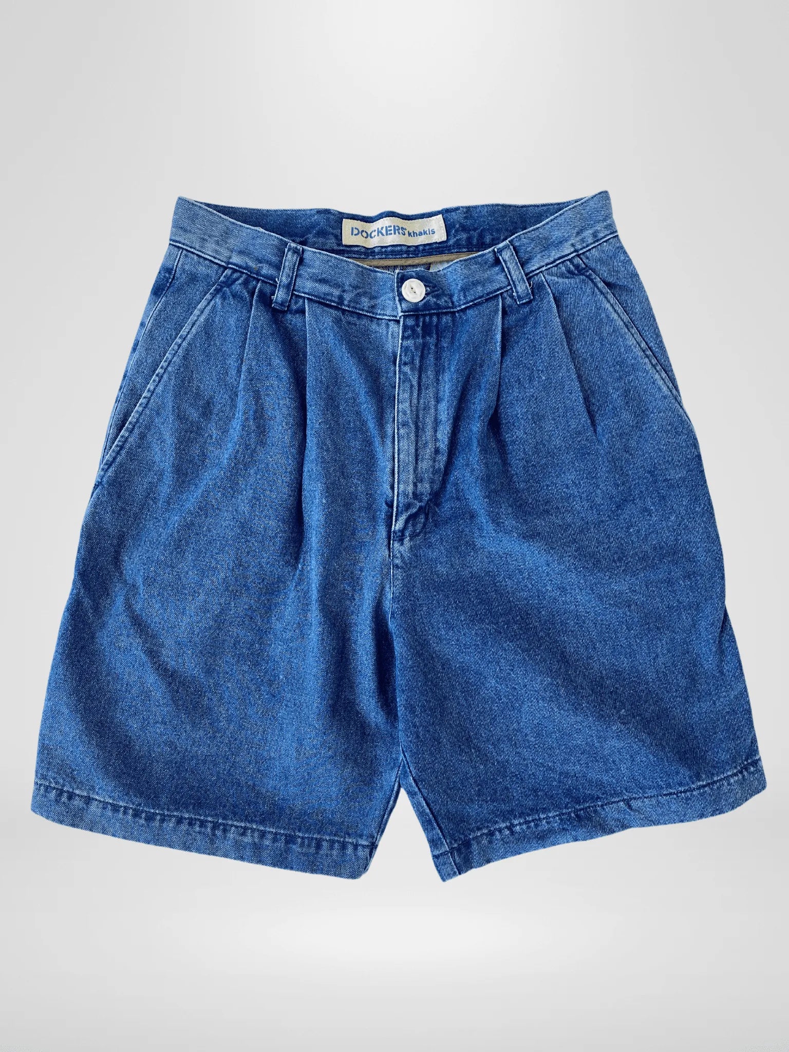 Vintage 90s Men’s Dockers Blue Denim Shorts - 30 - Balagan Vintage Shorts 90s, denim, jeans, shorts