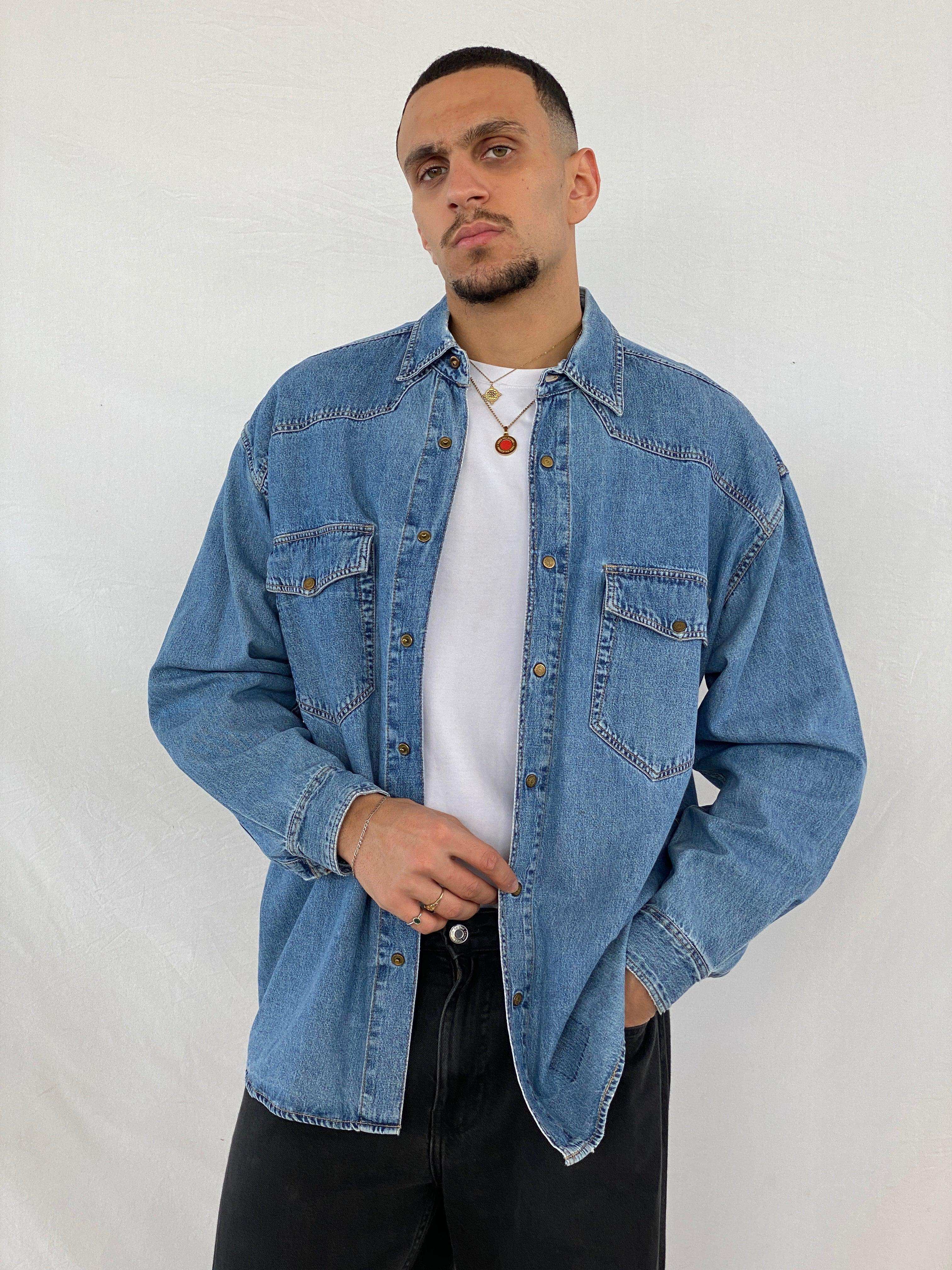 Vintage 90s Mustang Denim Shirt - Balagan Vintage Full Sleeve Shirt 90s, Abdullah, denim, denim shirt, full sleeve shirt