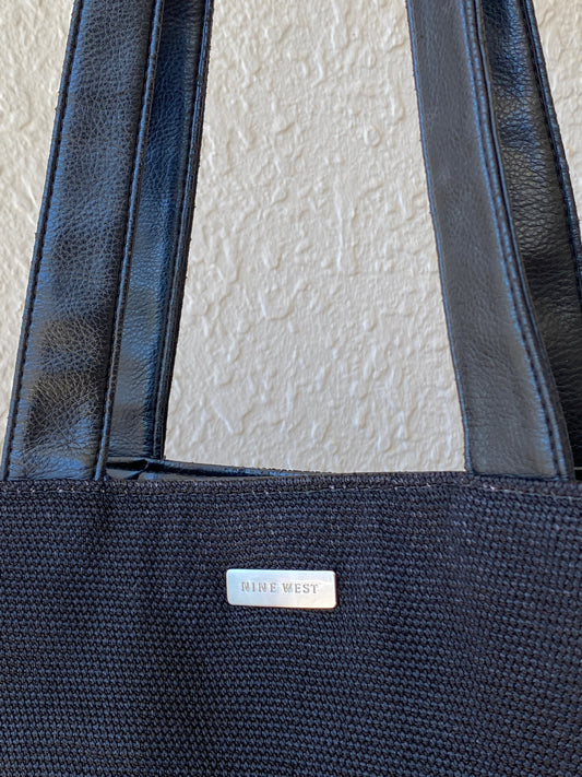 Vintage 90s Nine West Black Canvas Women’s Shoulder Bucket Bag - Balagan Vintage Handbags 00s, 90s, bag, NEW IN, shoulder bag, Y2K