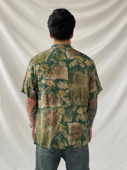 Vintage 90s Oleg Cassini Green Half Sleeve Men‘s Shirt - M - Balagan Vintage Half Sleeve Top 90s, half sleeve shirt, Hamza, mens shirt, winter
