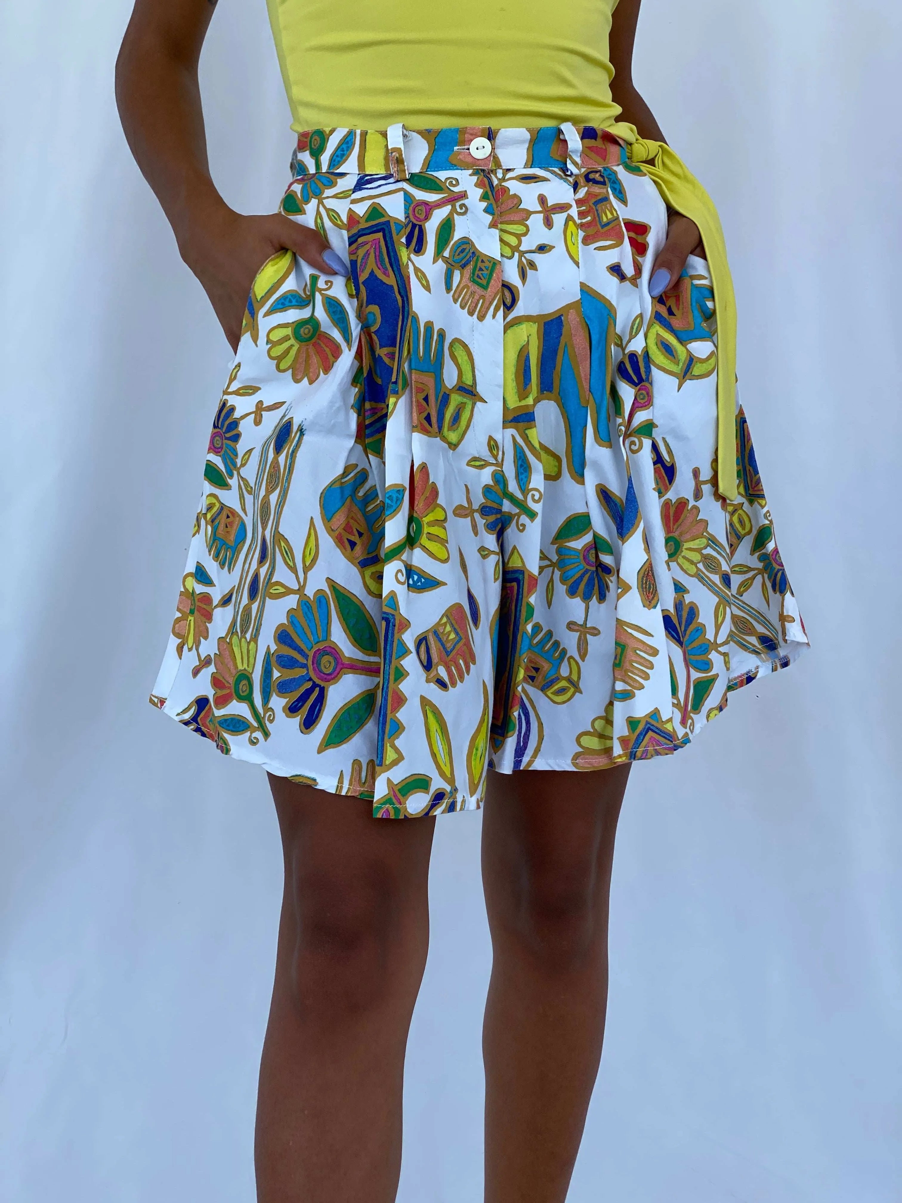 Vintage 90s Punto Linea Floral Shorts - Size XS - Balagan Vintage Shorts 00s, 90s, shorts, summer, Tojan