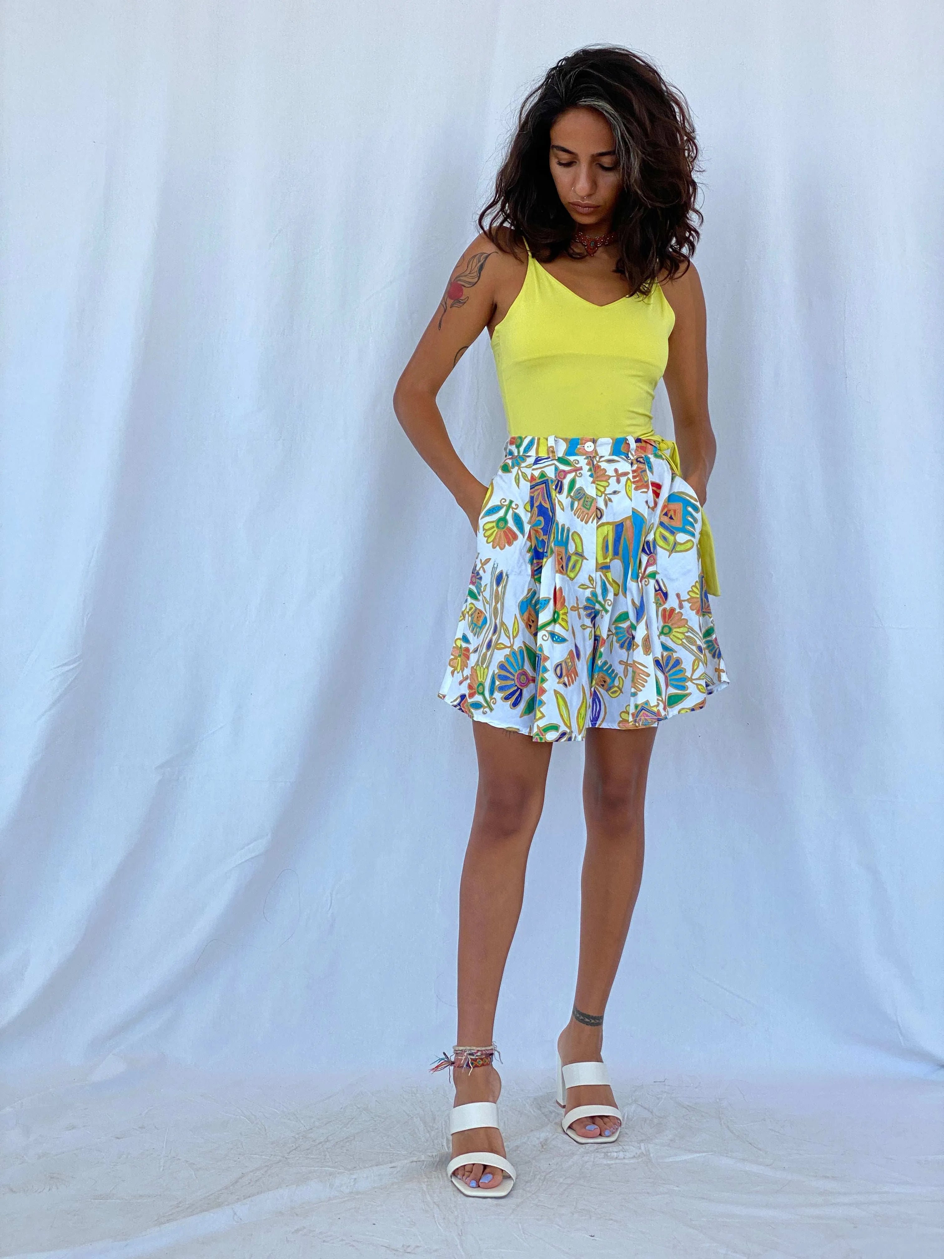 Vintage 90s Punto Linea Floral Shorts - Size XS - Balagan Vintage Shorts 00s, 90s, shorts, summer, Tojan