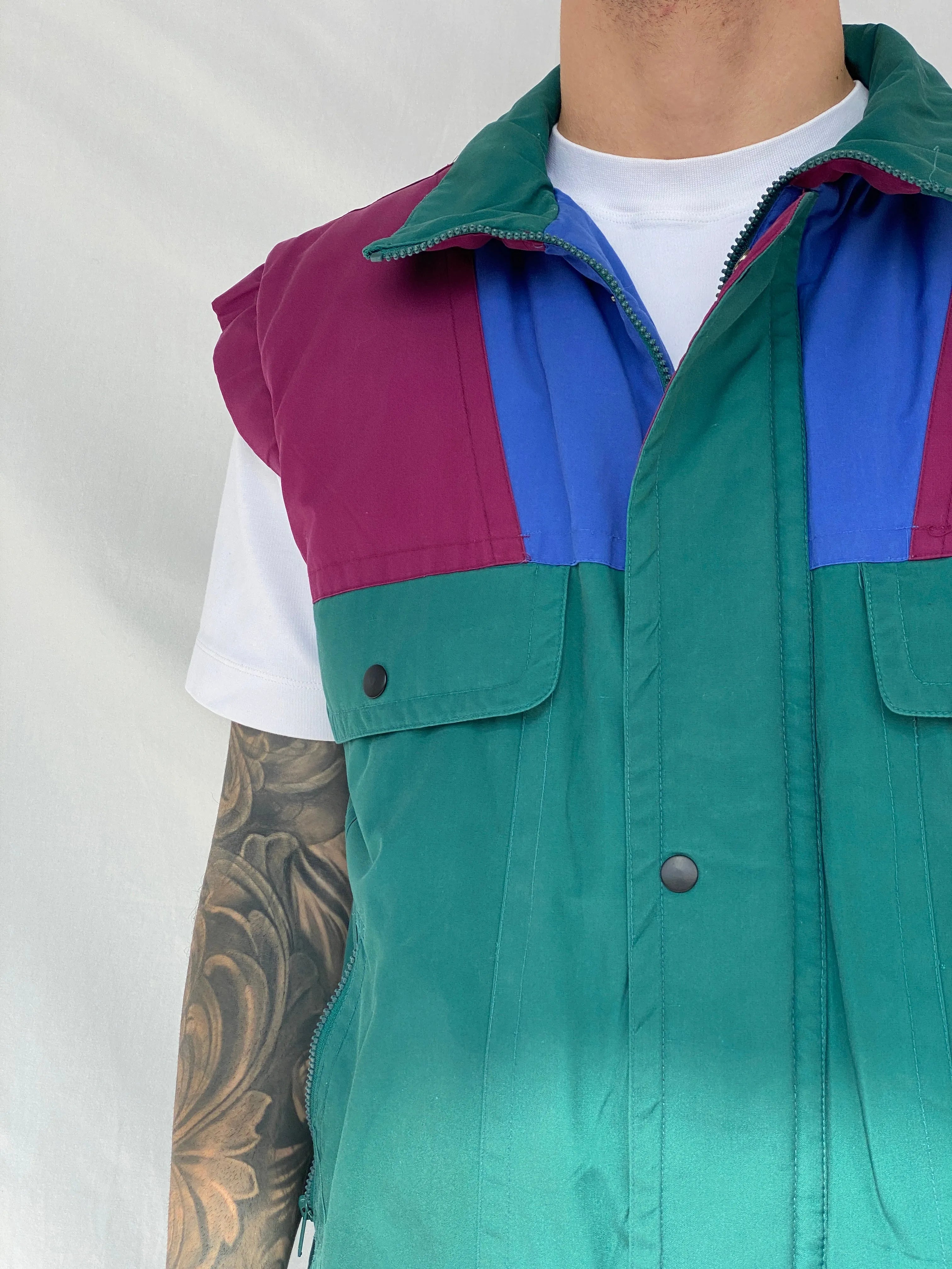 Vintage 90s Regatta Color Block Puffer Men’s Gilet Vest - M - Balagan Vintage Vest 90s, Hamza, men, streetwear, vest, vintage, winter