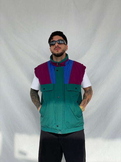 Vintage 90s Regatta Color Block Puffer Men’s Gilet Vest - M - Balagan Vintage Vest 90s, Hamza, men, streetwear, vest, vintage, winter