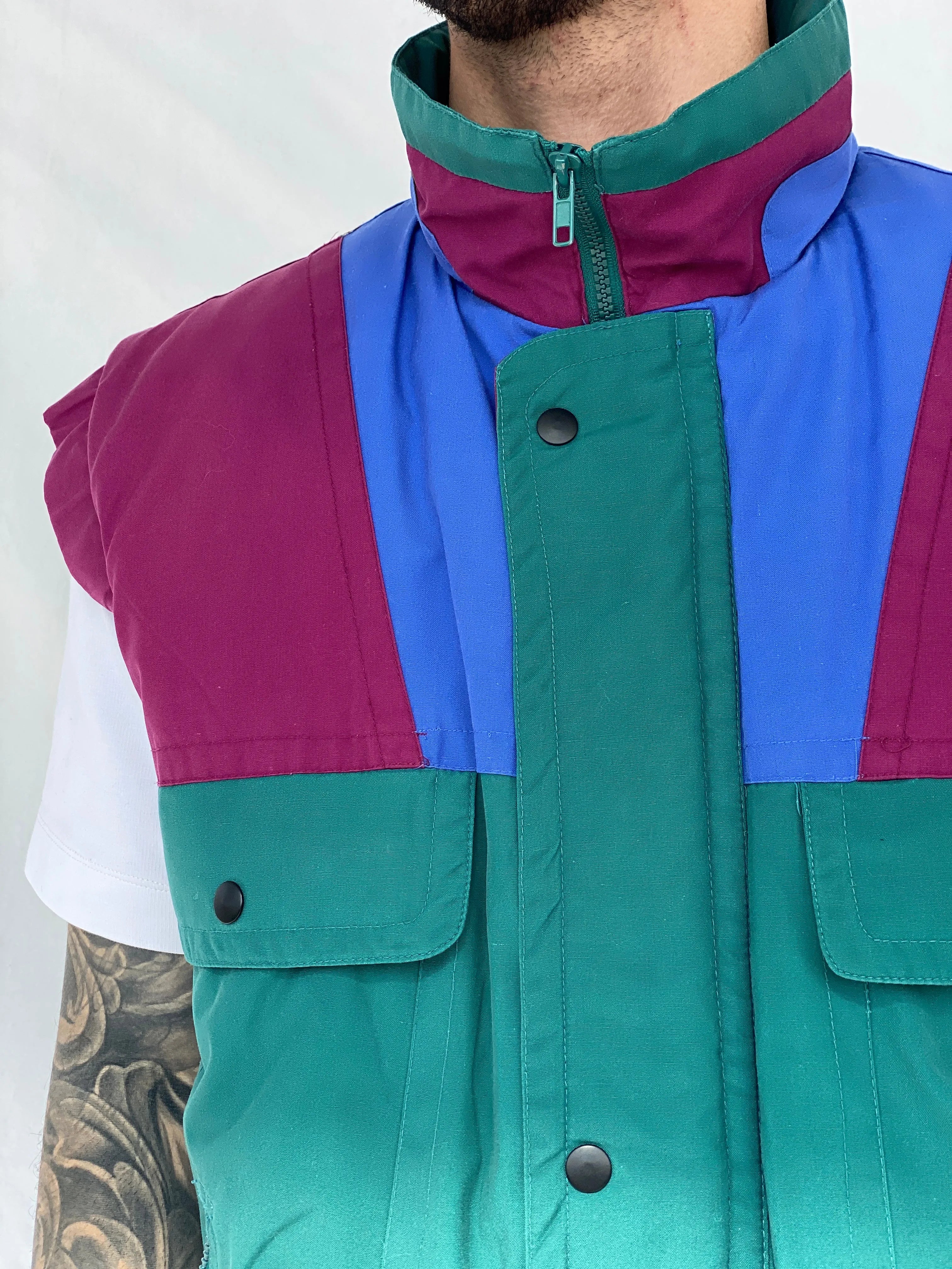 Vintage 90s Regatta Color Block Puffer Men’s Gilet Vest - M - Balagan Vintage Vest 90s, Hamza, men, streetwear, vest, vintage, winter