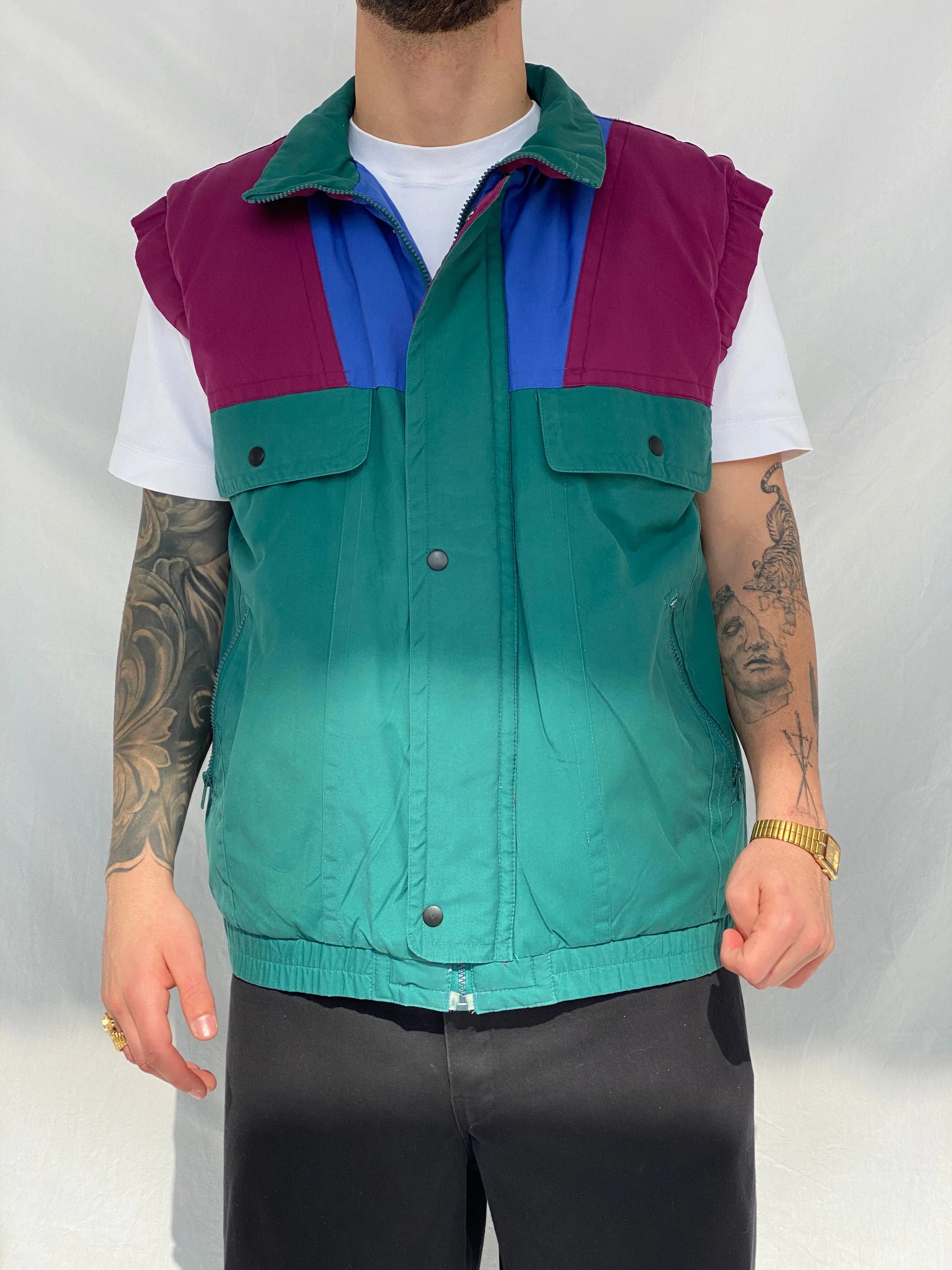 Vintage 90s Regatta Color Block Puffer Men’s Gilet Vest - M - Balagan Vintage Vest 90s, Hamza, men, streetwear, vest, vintage, winter