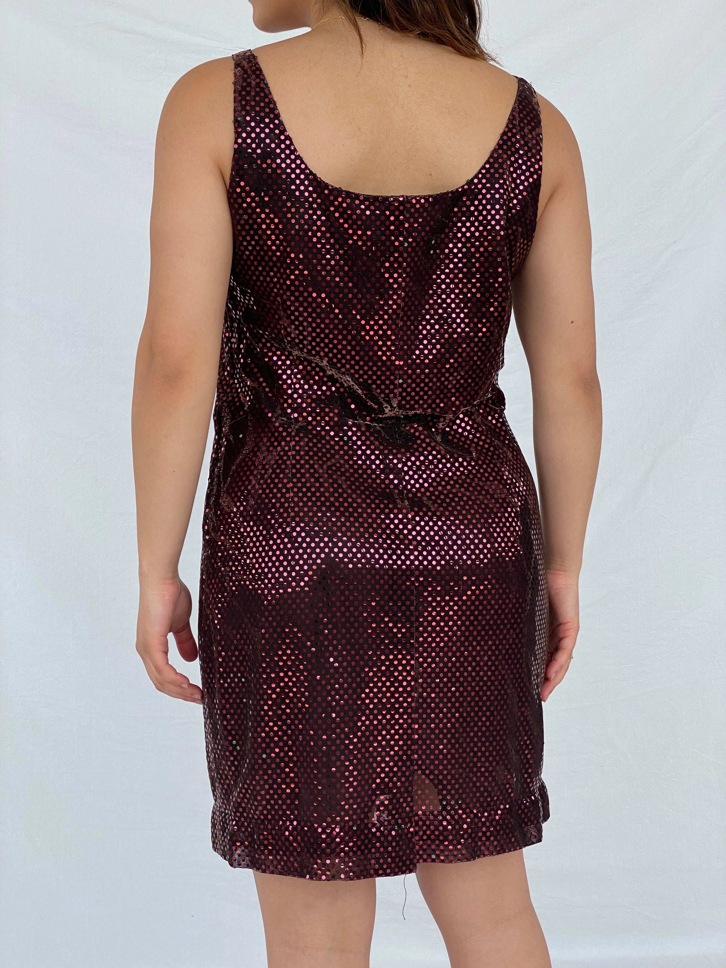 Vintage 90s Sequined Mesh Party Dress Set - Size L - Balagan Vintage Midi Dress 90s, 90s dress, dress, Lana, vintage dress