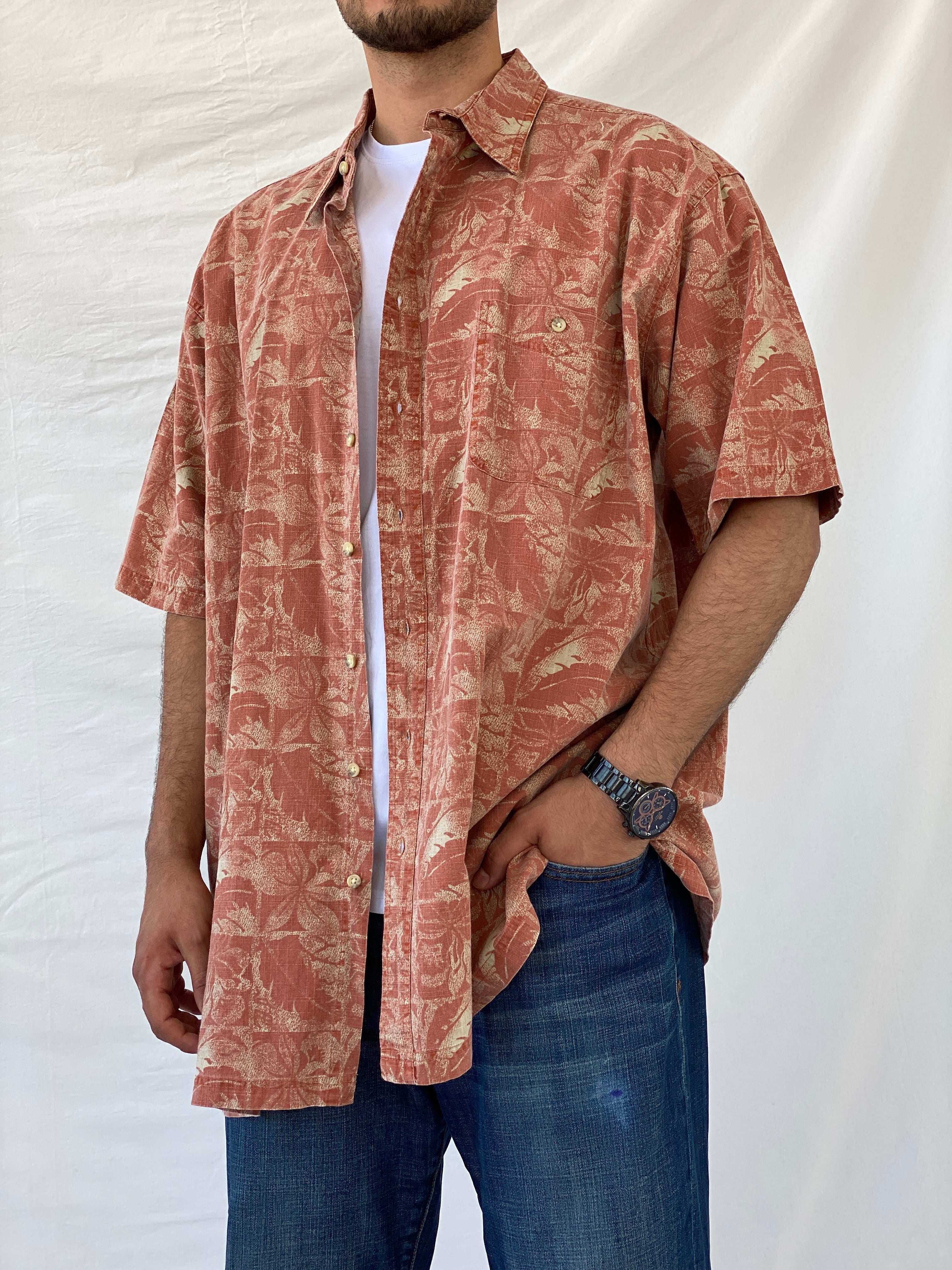 Vintage 90s St. Johns Bay Hawaiian Cotton Men’s Button-Up Shirt - 2XL - Balagan Vintage Half Sleeve Shirt 90s, half sleeve shirt, Hawaiian shirt, mens shirt, printed shirt, Ramez, summer