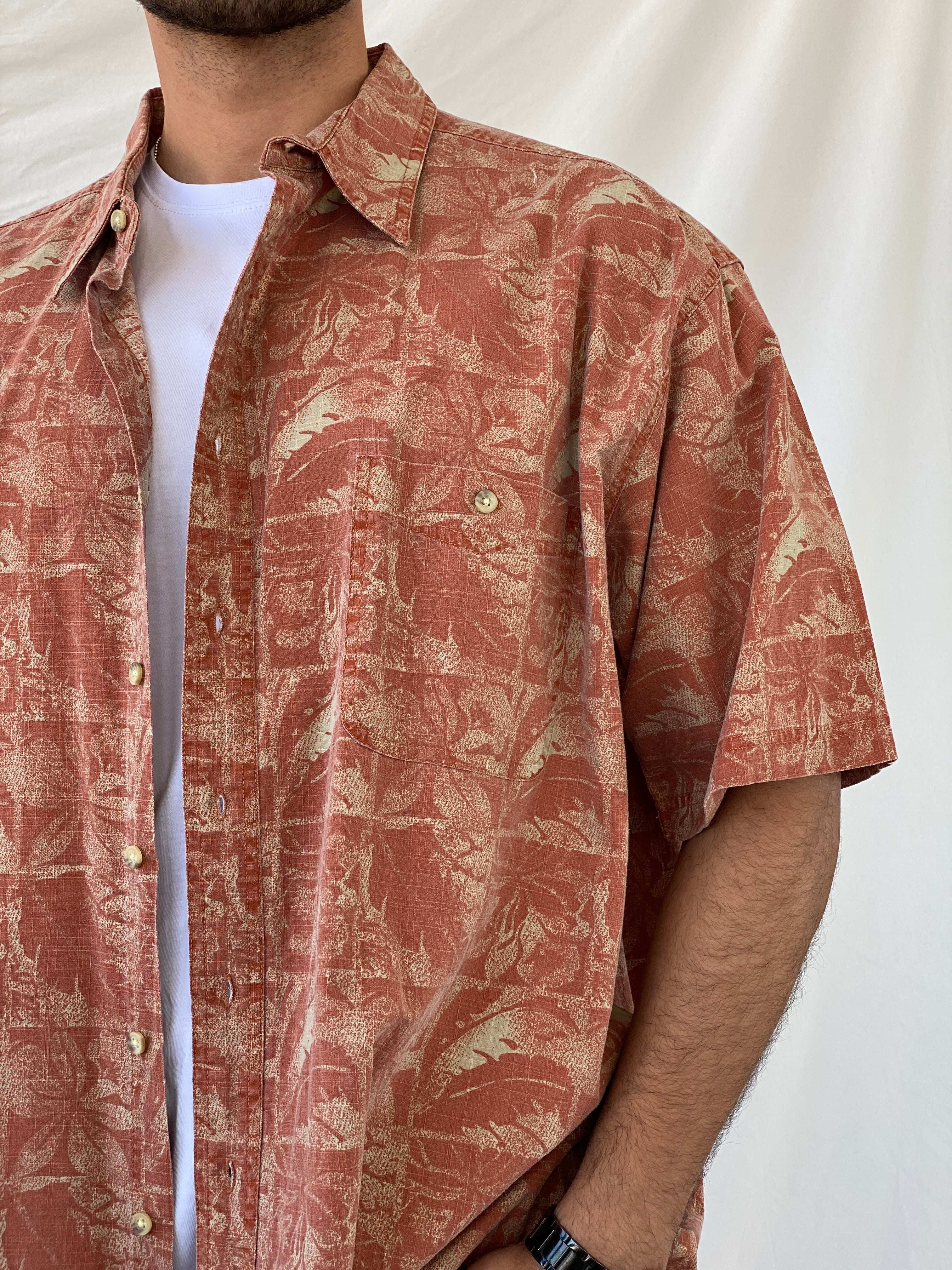 Vintage 90s St. Johns Bay Hawaiian Cotton Men’s Button-Up Shirt - 2XL - Balagan Vintage Half Sleeve Shirt 90s, half sleeve shirt, Hawaiian shirt, mens shirt, printed shirt, Ramez, summer