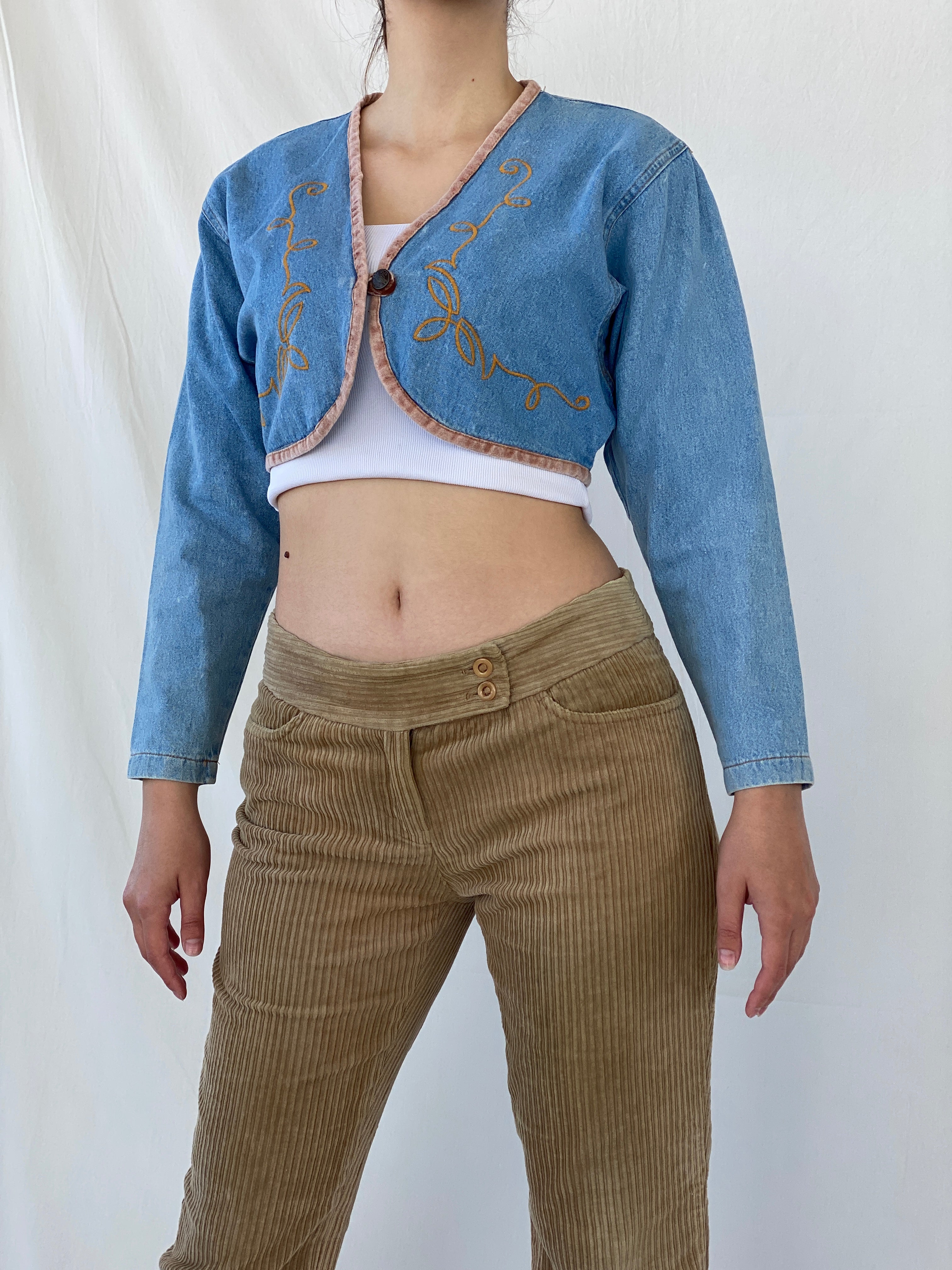 Vintage 90s Switch U.S.A Cropped Denim Jacket - S - Balagan Vintage Denim Jacket Ayah, denim, denim jacket, denim top