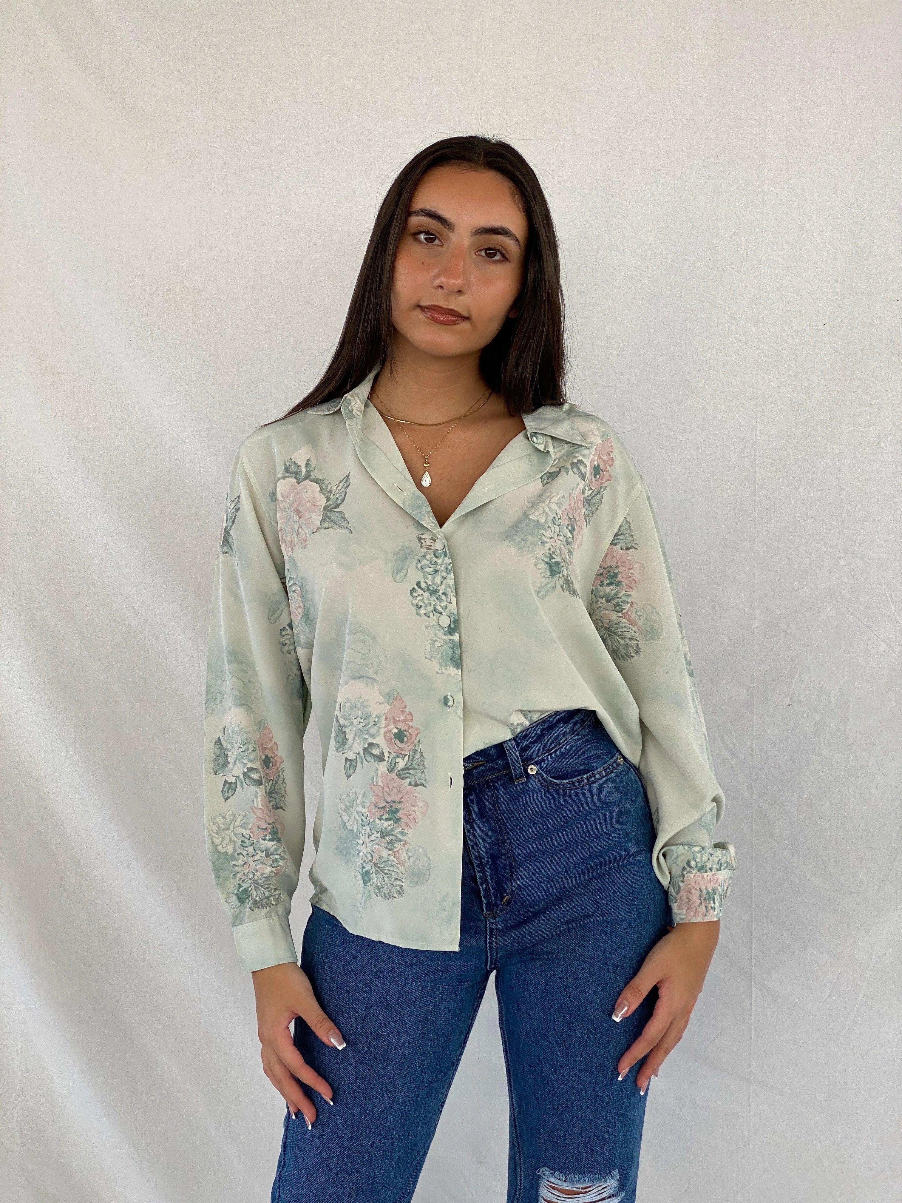 Vintage 90s UN JOUR AILLEURS Floral Shirt - Balagan Vintage Full Sleeve Shirt 00s, 90s, Deals, full sleeve shirt, Rama