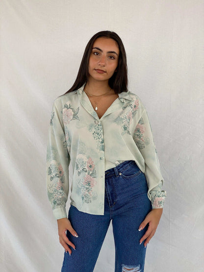 Vintage 90s UN JOUR AILLEURS Floral Shirt - Balagan Vintage Full Sleeve Shirt 00s, 90s, Deals, full sleeve shirt, Rama