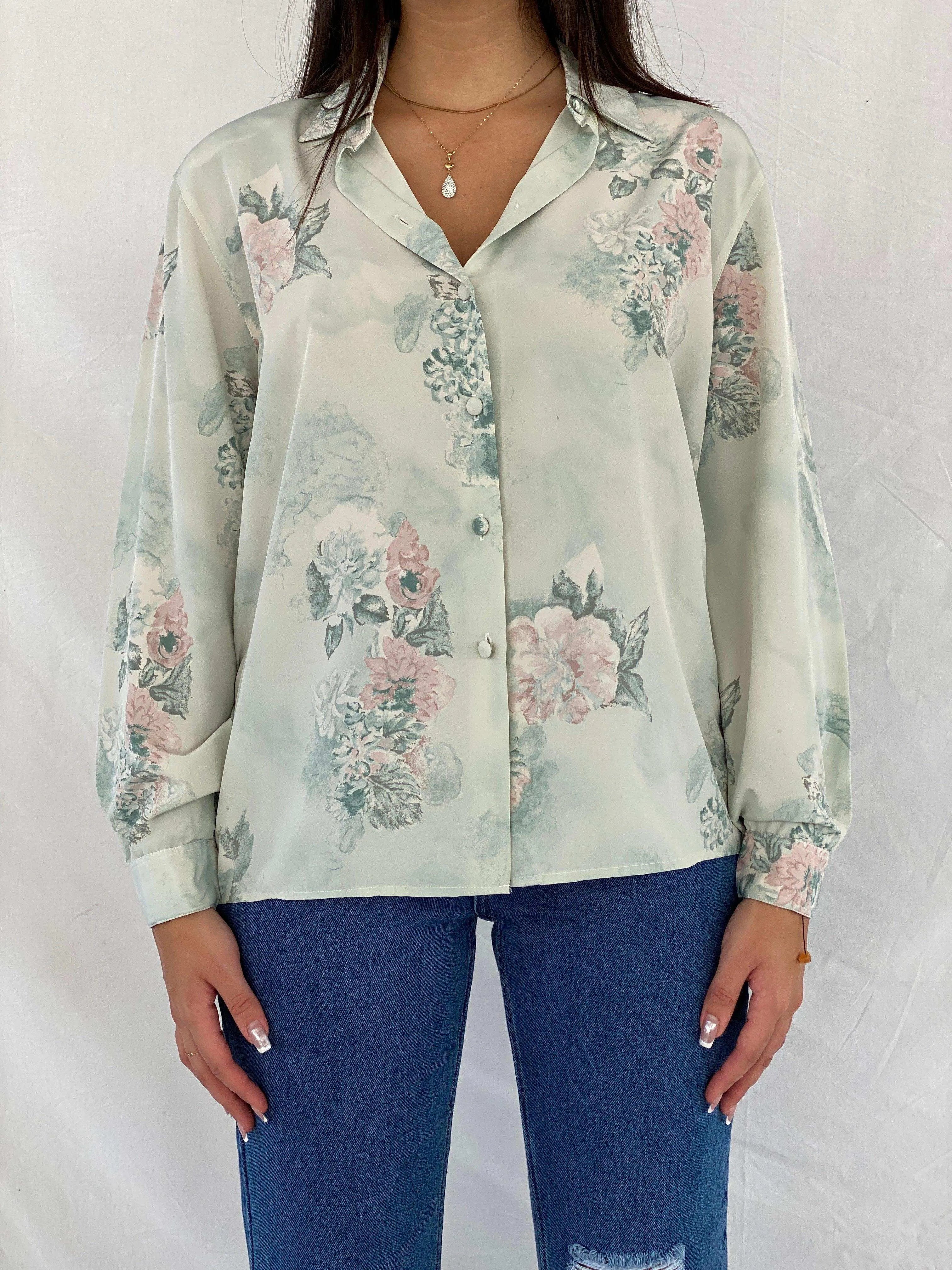 Vintage 90s UN JOUR AILLEURS Floral Shirt - Balagan Vintage Full Sleeve Shirt 00s, 90s, full sleeve shirt, Rama