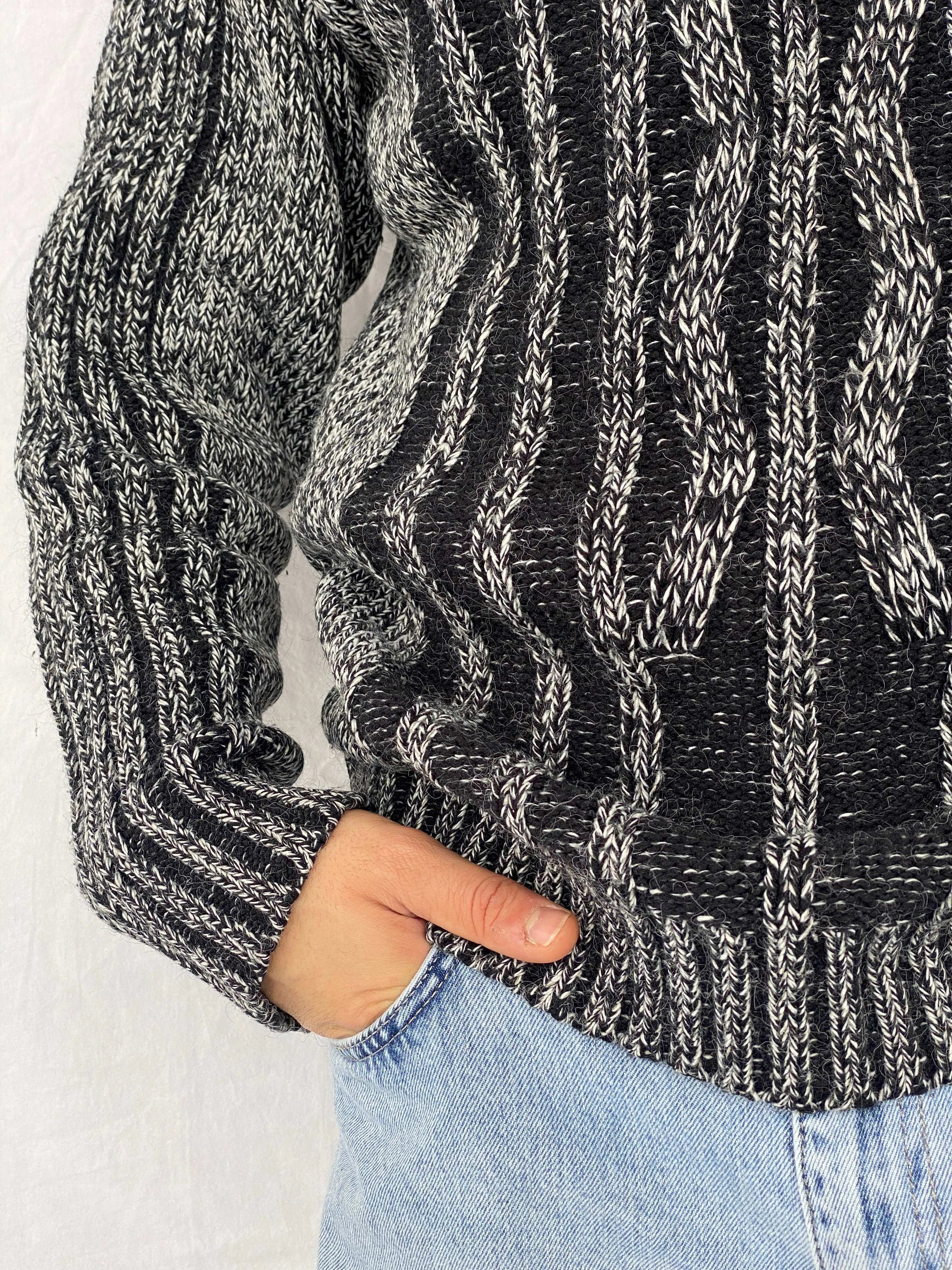 Vintage Almone Fore High Neck Gray Sweater - M - Balagan Vintage Sweater 80s, 90s, Abdullah, knitted sweater, winter