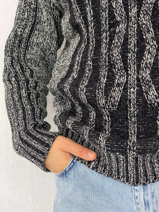 Vintage Almone Fore High Neck Gray Sweater - M - Balagan Vintage Sweater 80s, 90s, Abdullah, knitted sweater, winter
