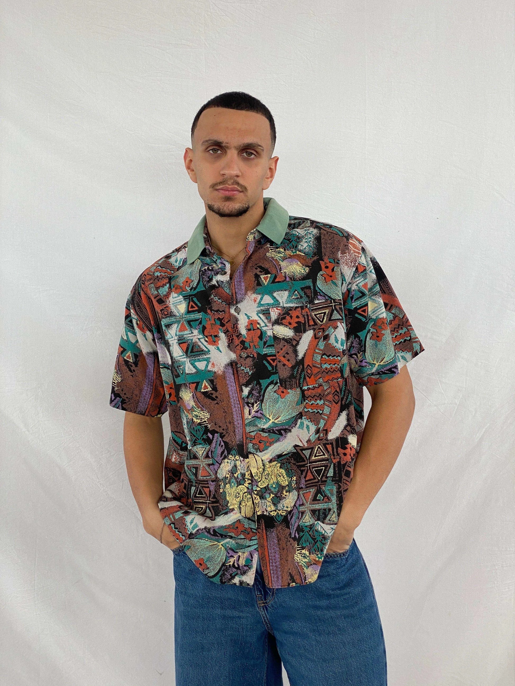 Vintage Angelo Litrico Half-Sleeve Shirt - Balagan Vintage Half Sleeve Shirt 90s, Abdullah, half sleeve shirt