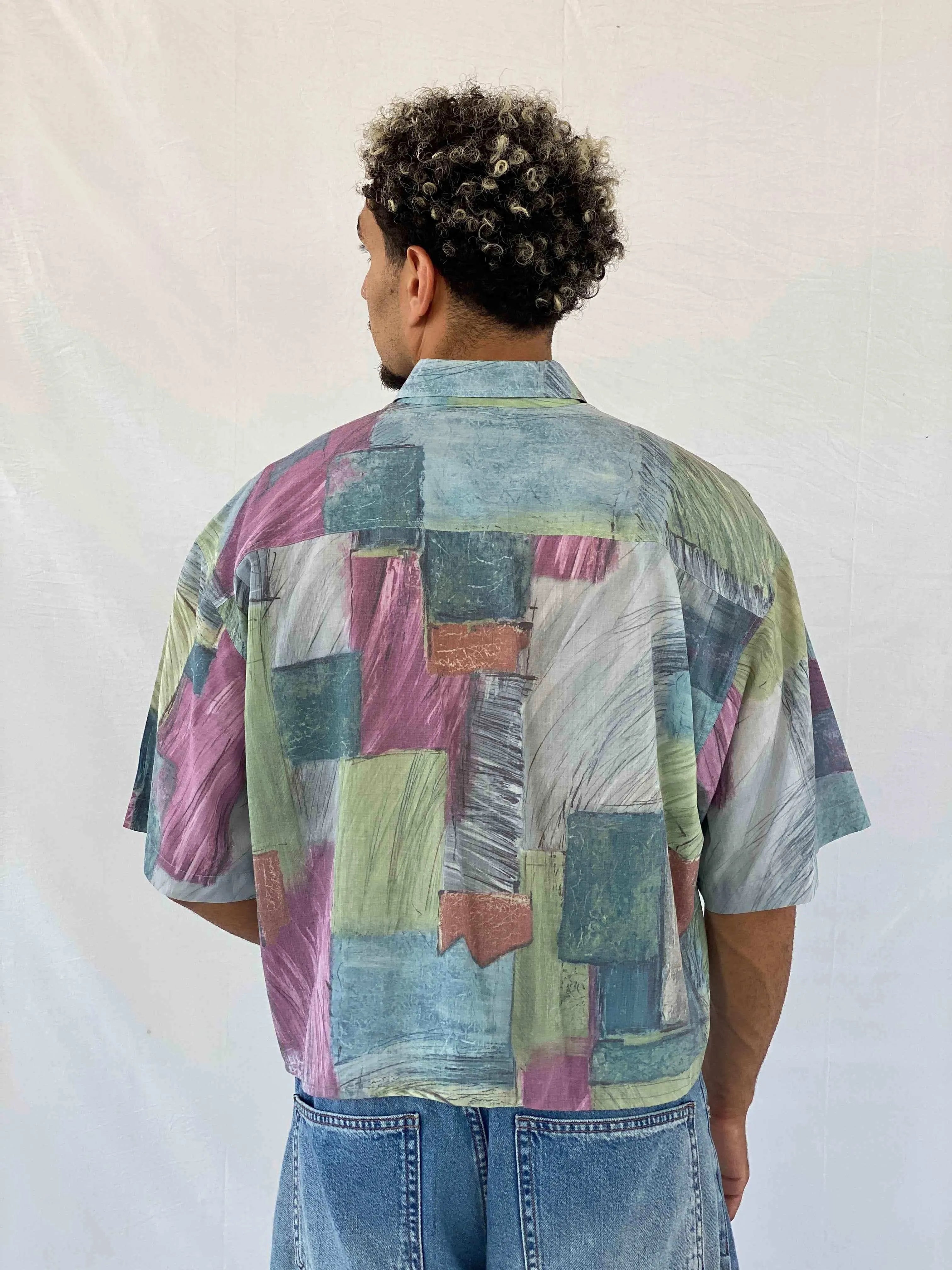 Vintage Angelo Ritrico Cropped Shirt - Balagan Vintage Half Sleeve Shirt 00s, 90s, Abdullah, half sleeve shirt, men