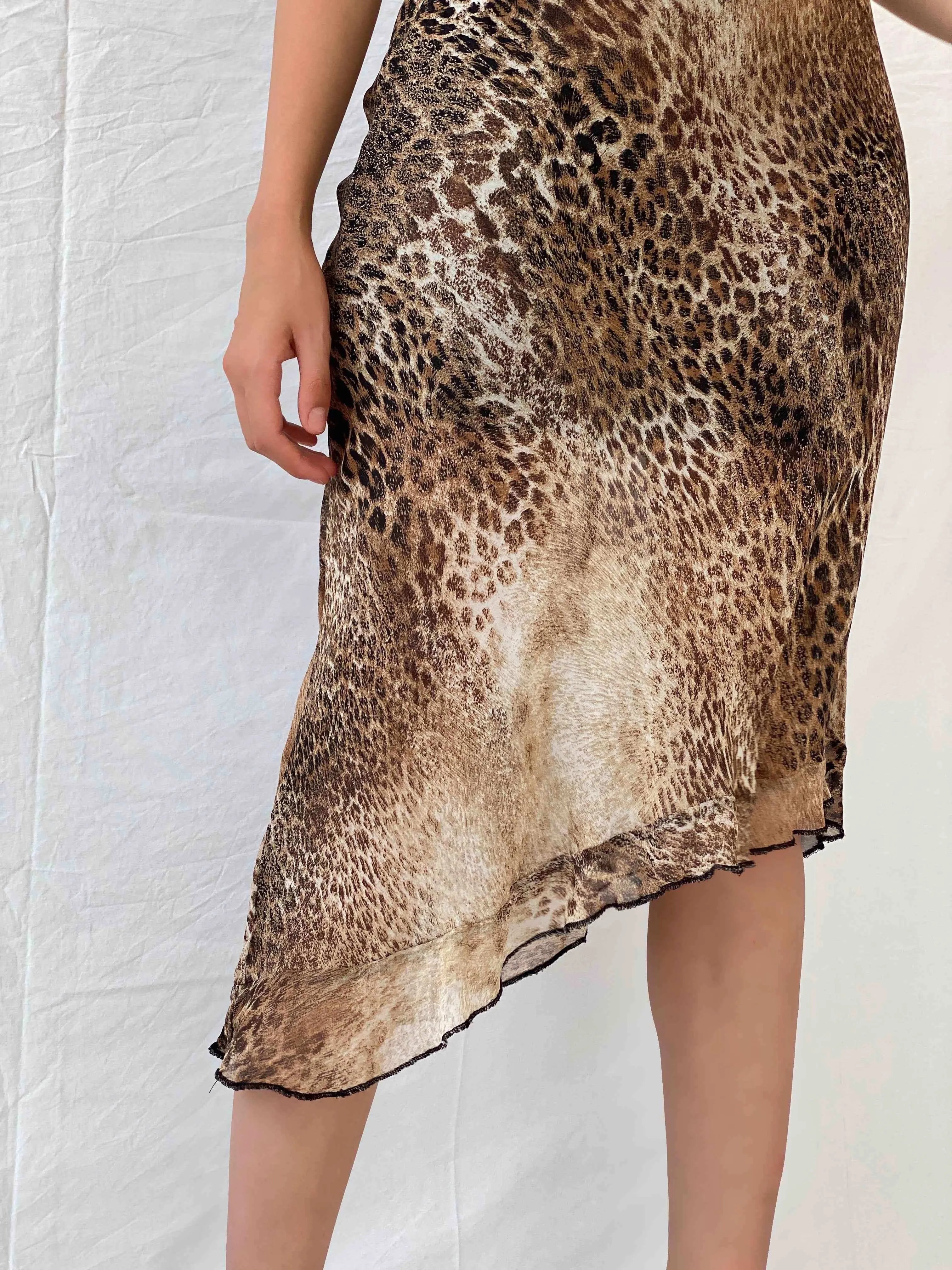 Vintage Anna Rossi Leopard Print Sleeveless Midi Dress - M - Balagan Vintage Midi Dress 00s, 90s, Deals, dress, midi dress, Mira