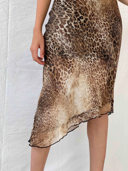 Vintage Anna Rossi Leopard Print Sleeveless Midi Dress - M - Balagan Vintage Midi Dress 00s, 90s, Deals, dress, midi dress, Mira