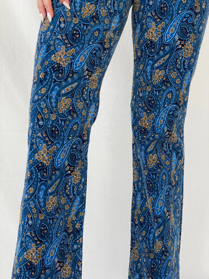 Vintage AR Ace Ross Studios Paisley Print Navy Corduroy Mid-Rise Pants - 36EUR - Balagan Vintage Corduroy Pants 00s, corduroy, corduroy pants, Fatima, floral, floral embroidery, winter