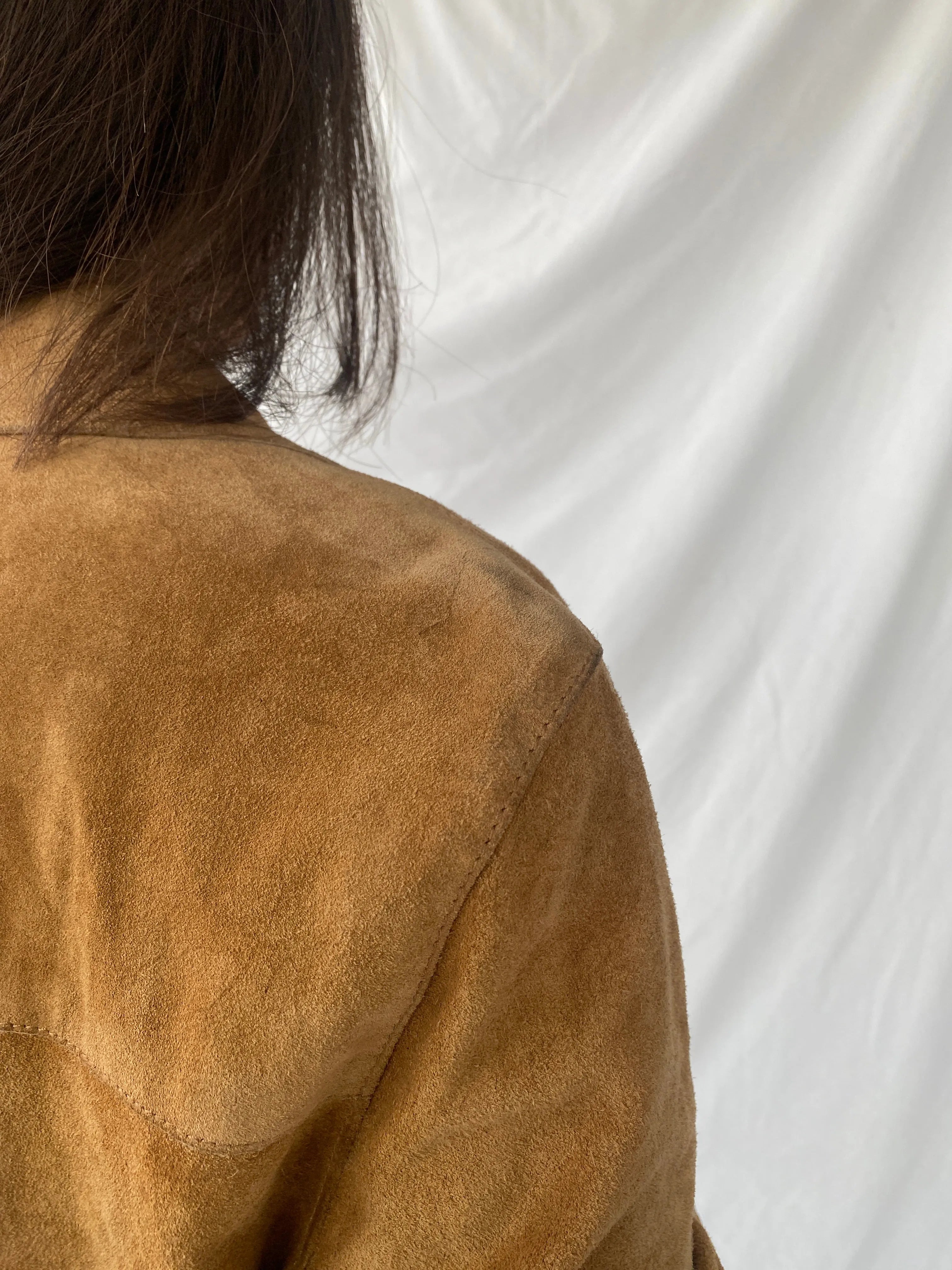 Vintage BELFE & BELFE Tan Genuine Suede Leather Buttoned Jacket - L - Balagan Vintage Coat 90s, brown leather, Christine, Coats&Jackets, genuine leather coat, leather coat, winter, Women's Leather Jackets