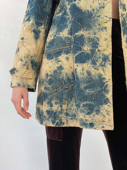 Vintage Bovona Tie Dyed Denim Coat - L - Balagan Vintage Denim Jacket 00s, Coats&Jackets, denim, denim jacket, Mira, Women's Coats, Women's Denim Jackets