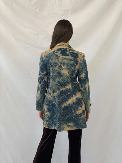 Vintage Bovona Tie Dyed Denim Coat - L - Balagan Vintage Denim Jacket 00s, Coats&Jackets, denim, denim jacket, Mira, Women's Coats, Women's Denim Jackets