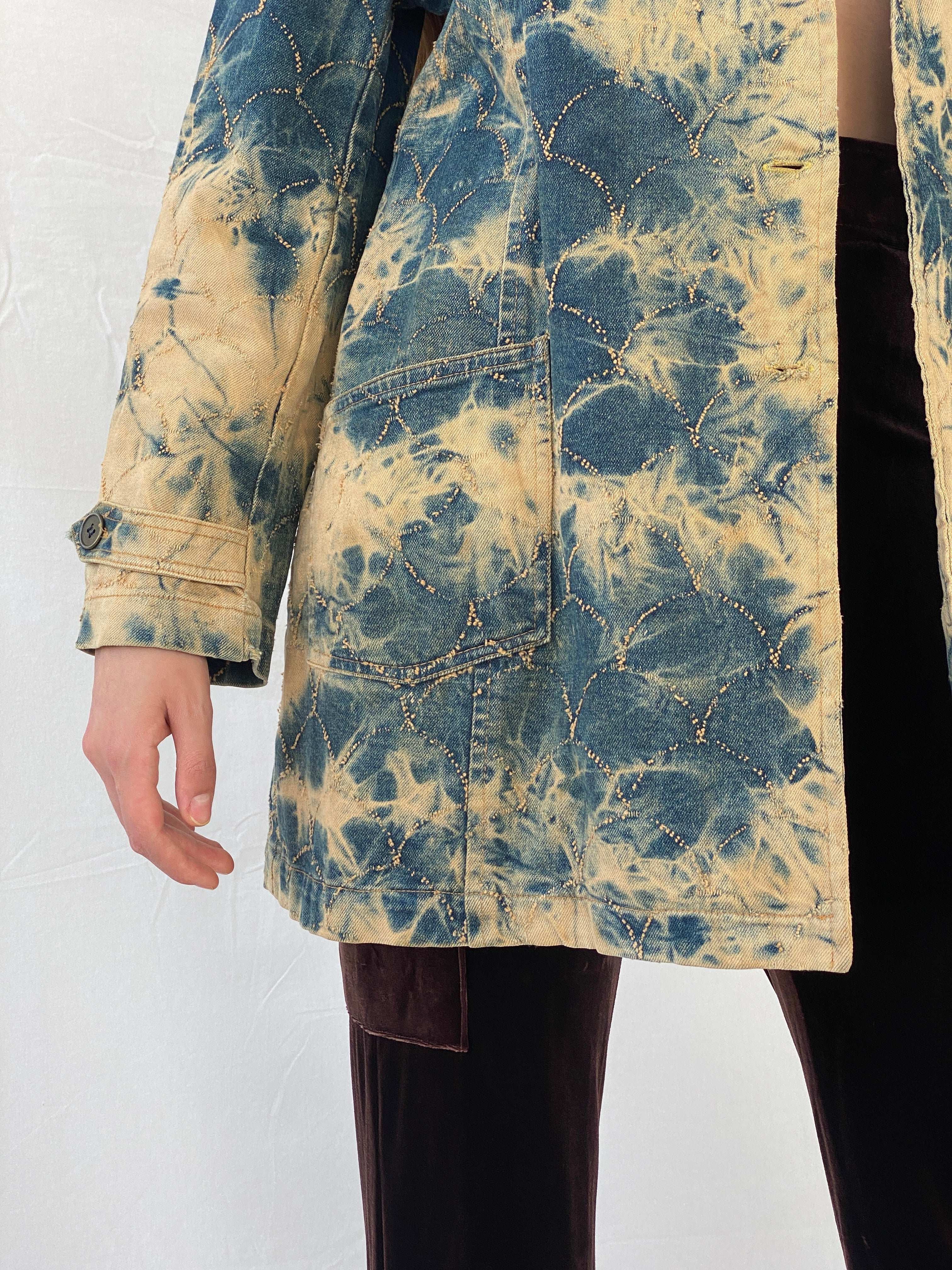 Vintage Bovona Tie Dyed Denim Coat - L - Balagan Vintage Denim Jacket 00s, denim, denim jacket, Mira