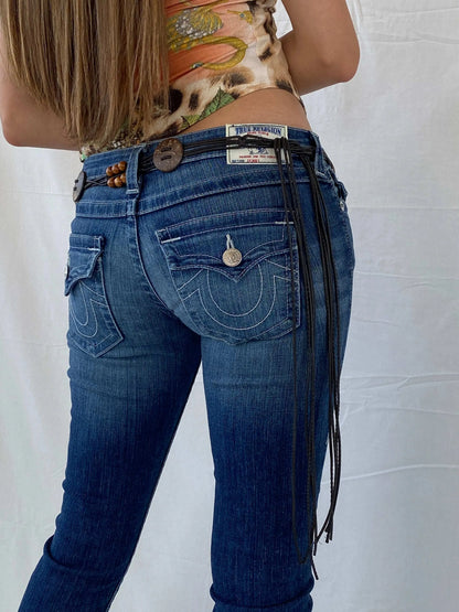 Vintage Braided Waist Rope Boho Beaded Leather Belt - Balagan Vintage Belt 90s, levis, Mira