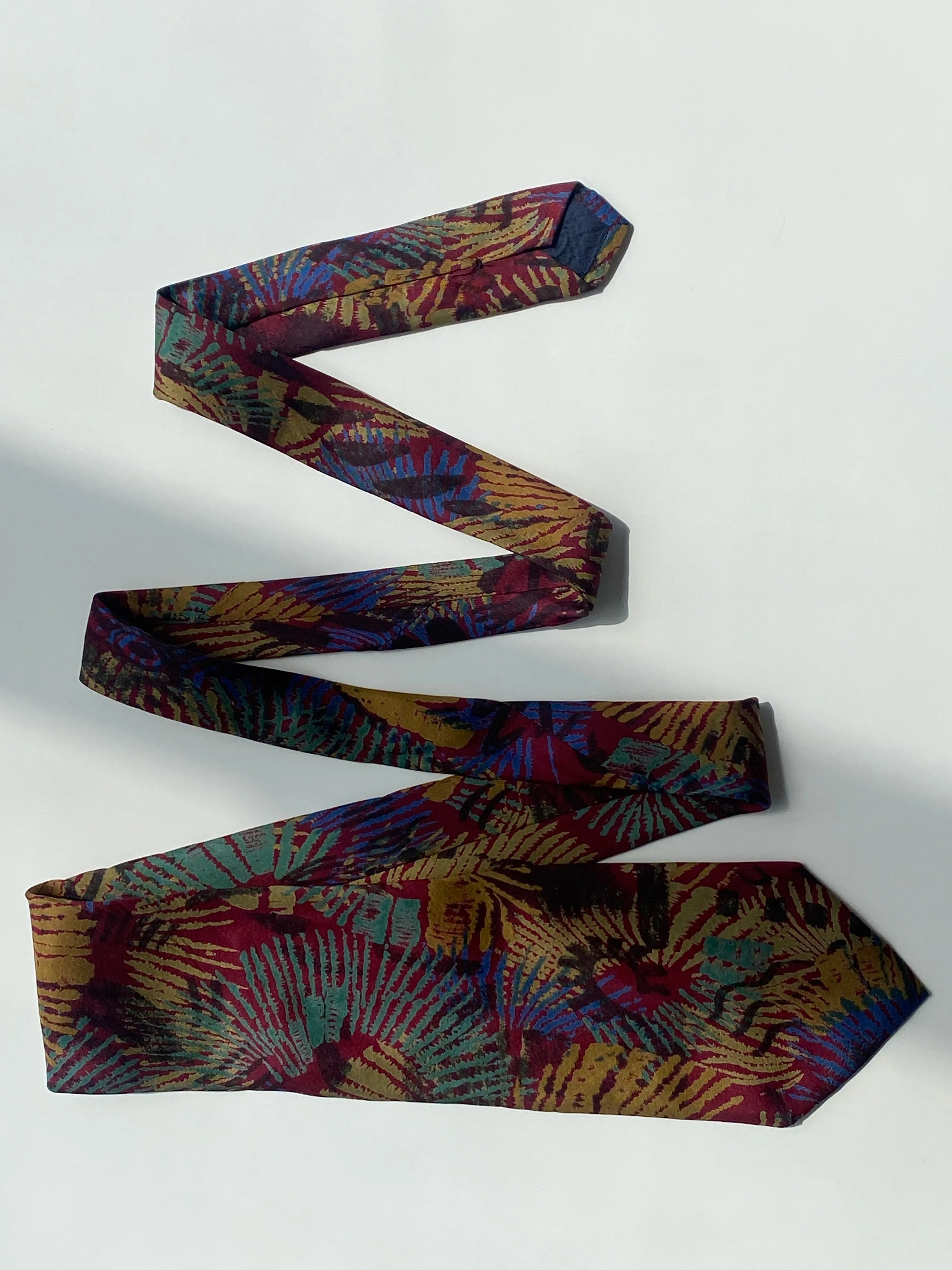 Vintage Cardinale Multicolor Pure Silk Abstract Print Tie - Balagan Vintage Ties crazy print, graphic, graphic ties, printed ties, tie, vintage, vintage ties