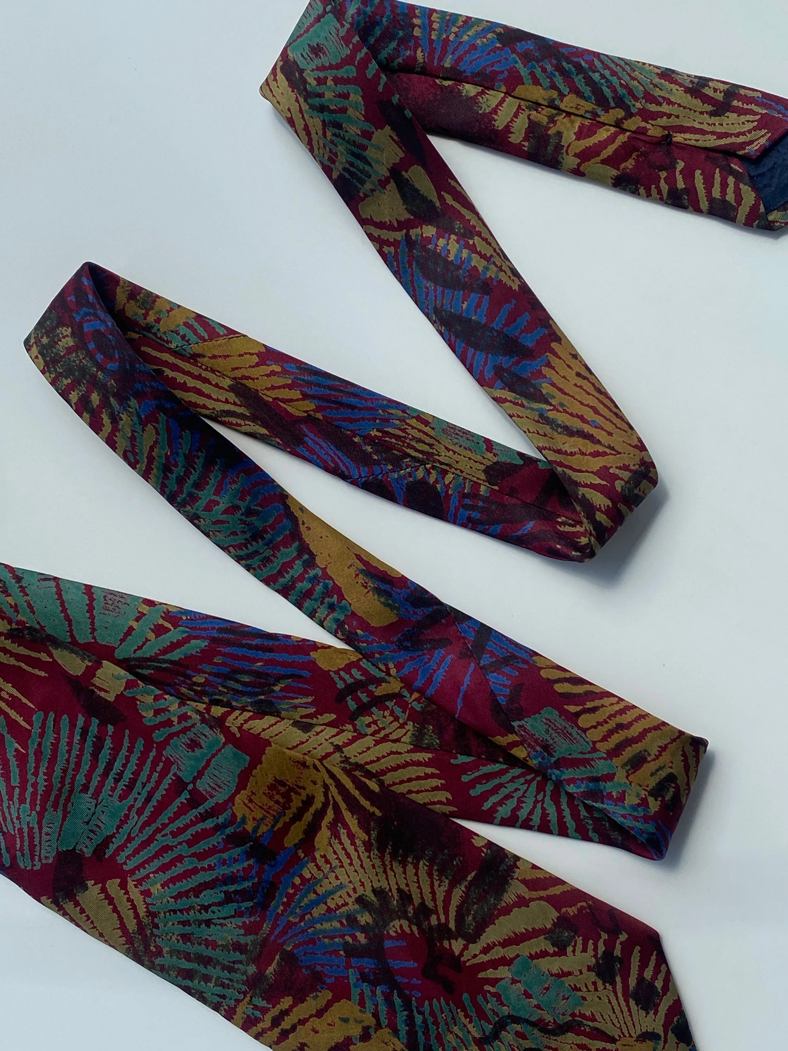 Vintage Cardinale Multicolor Pure Silk Abstract Print Tie - Balagan Vintage Ties crazy print, graphic, graphic ties, printed ties, tie, vintage, vintage ties