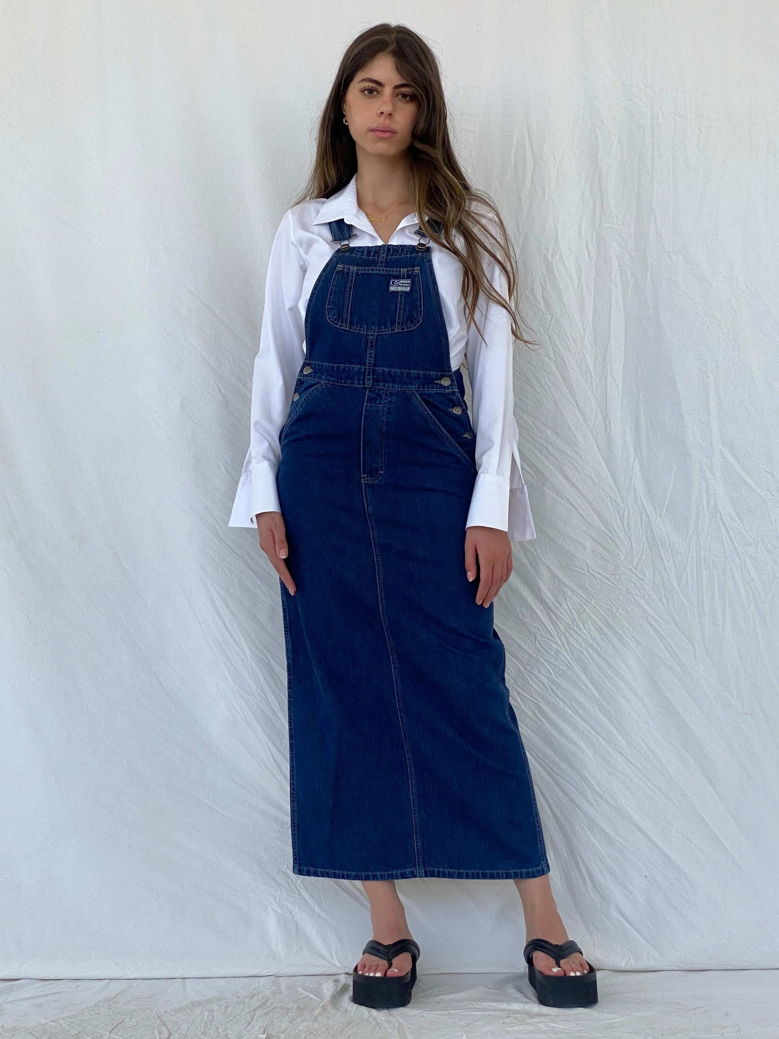 Vintage CARS Jeans&Casuals Overall Style Maxi Denim Dress - S - Balagan Vintage Midi Dress 00s, 90s, dress, midi dress, Mira