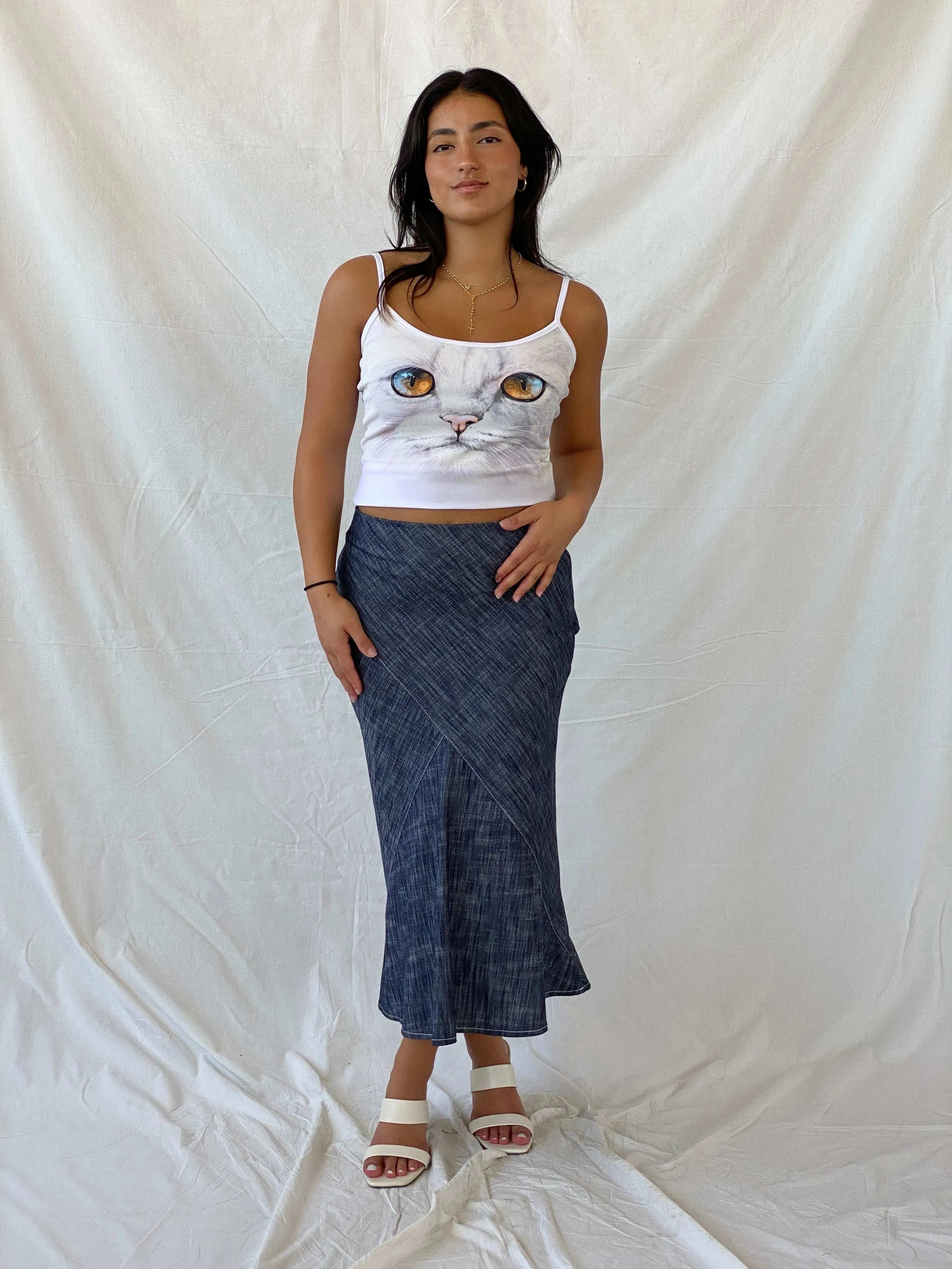 Vintage Celine Denim Pencil Midi Skirt - M - Balagan Vintage Maxi Skirt 00s, Deals, denim, denim skirt, Lana, midi skirt, summer