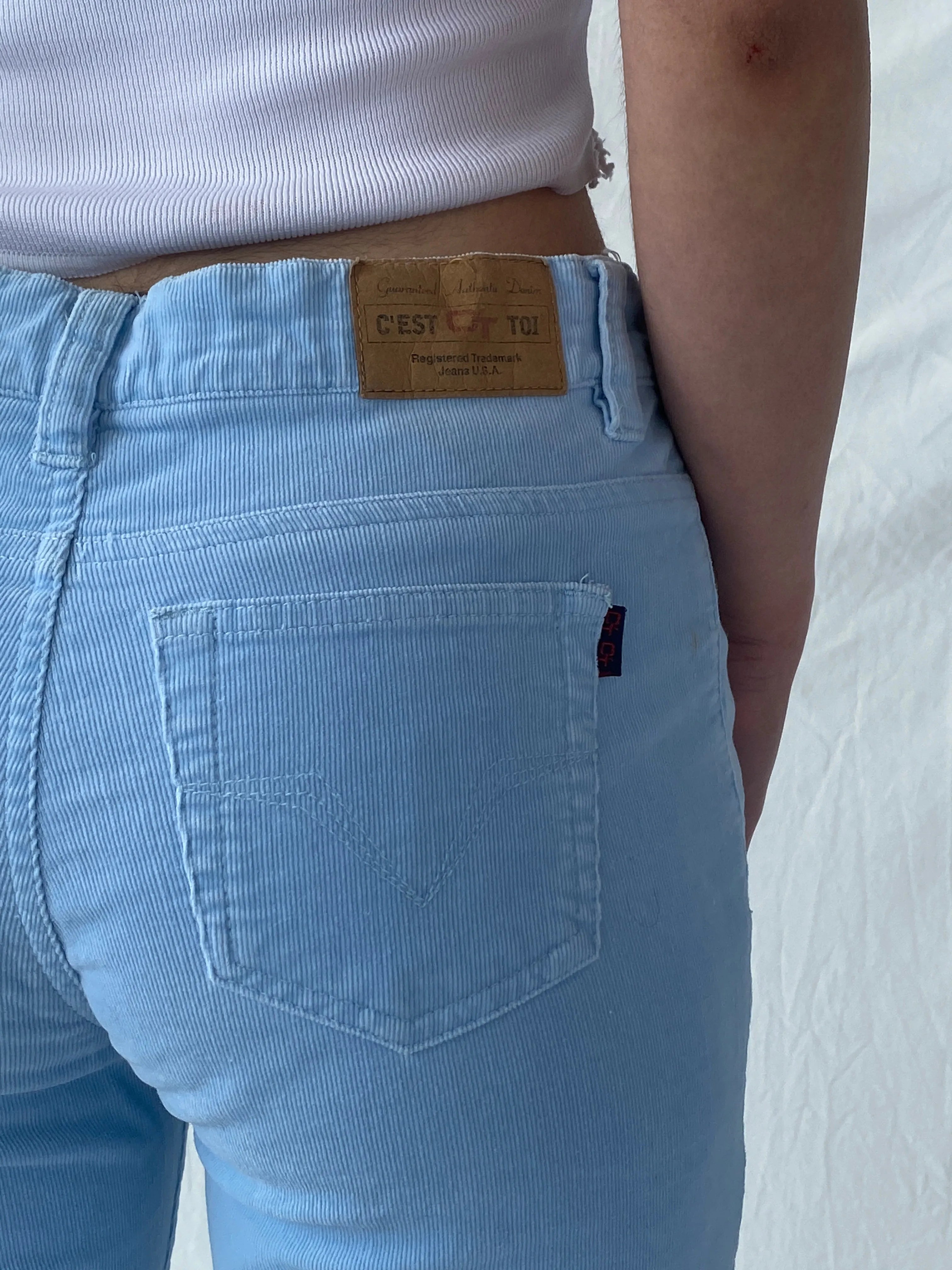Vintage Cesttoi Low Rise Blue Corduroy Pants - 34EUR - Balagan Vintage Corduroy Pants 90s, Christine, corduroy, corduroy pants, winter