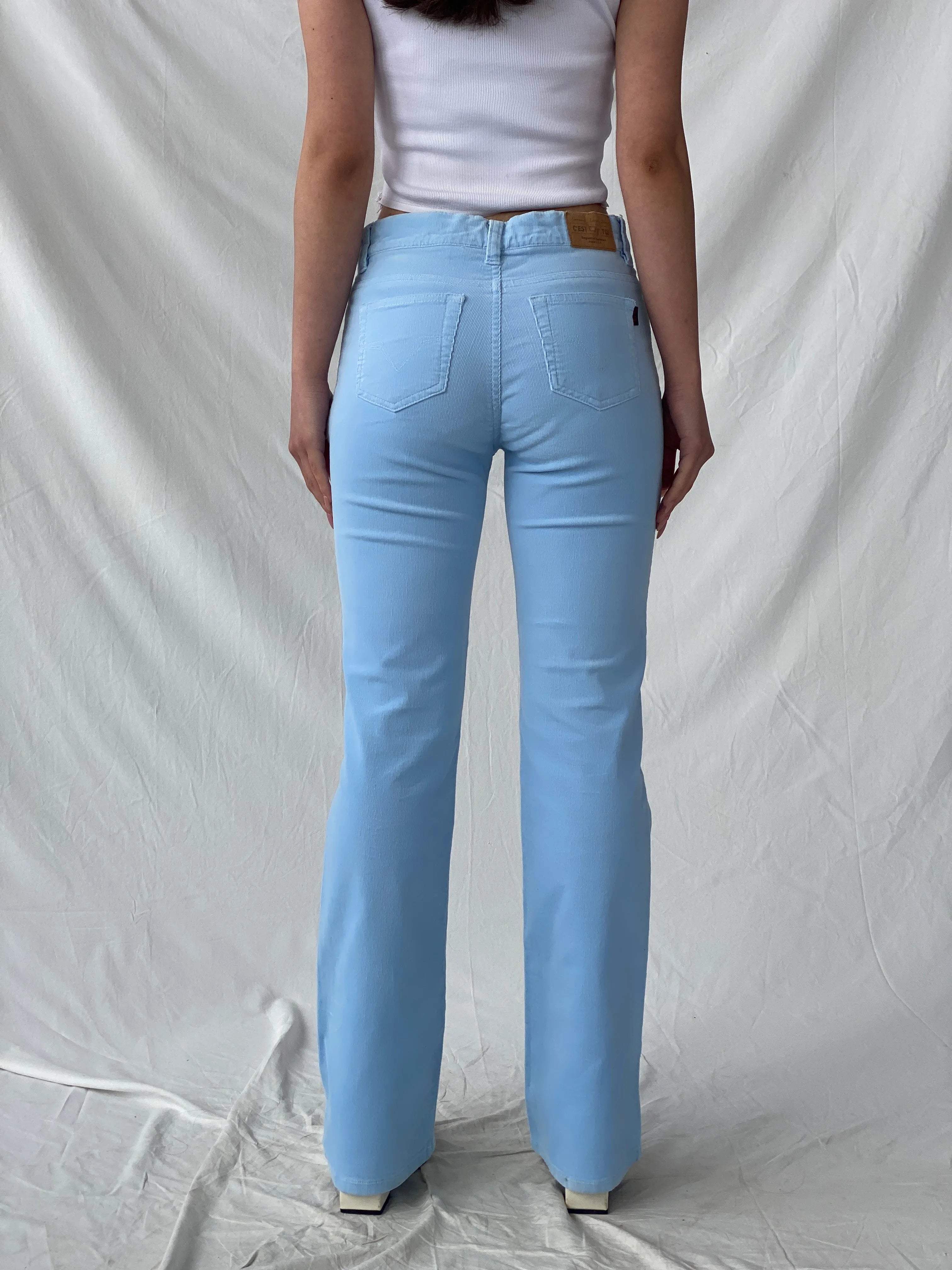 Vintage Cesttoi Low Rise Blue Corduroy Pants - 34EUR - Balagan Vintage Corduroy Pants 90s, Christine, corduroy, corduroy pants, winter