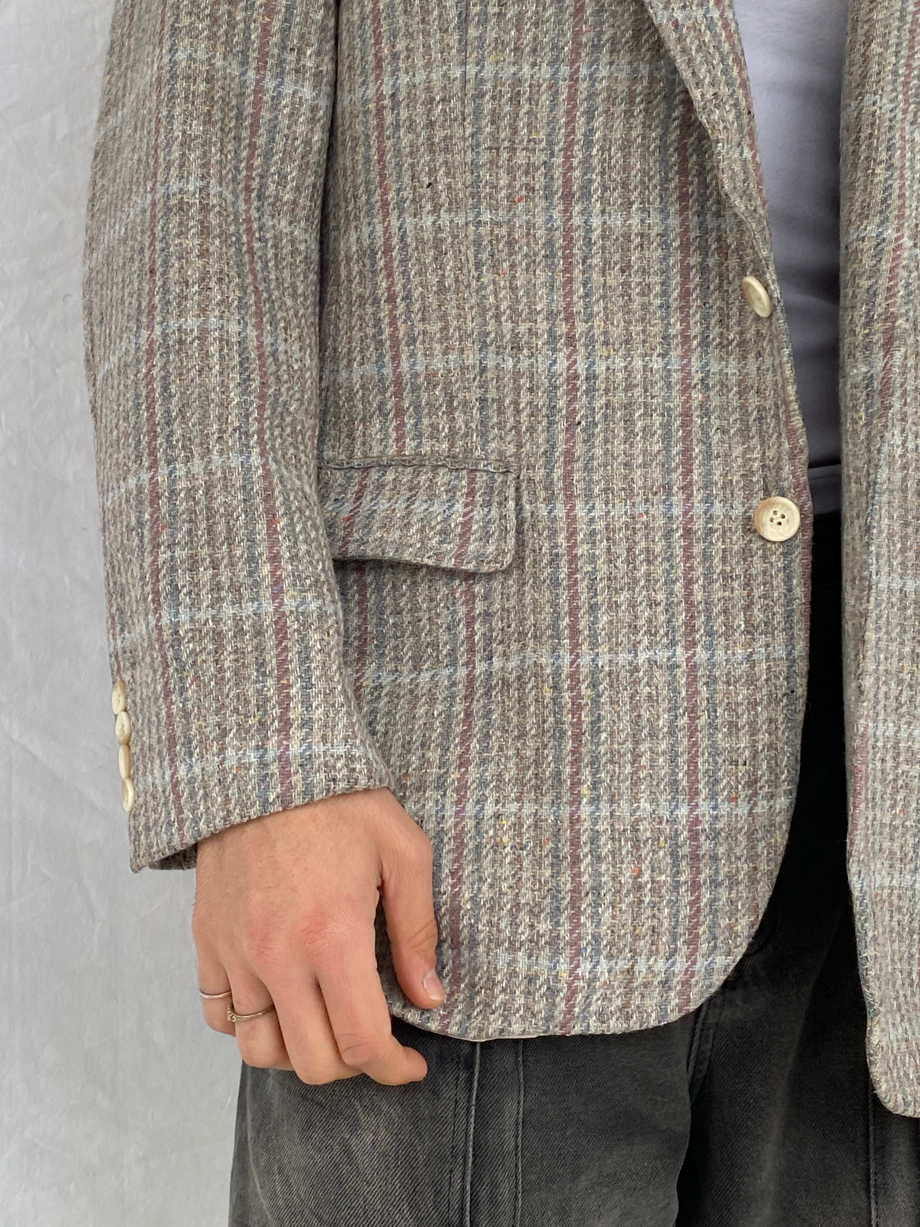 Vintage Chaps by Ralph Lauren Tweed Gray Blazer - L - Balagan Vintage Blazer Abdullah, blazer, full sleeve blazer, men blazer, plaid blazer